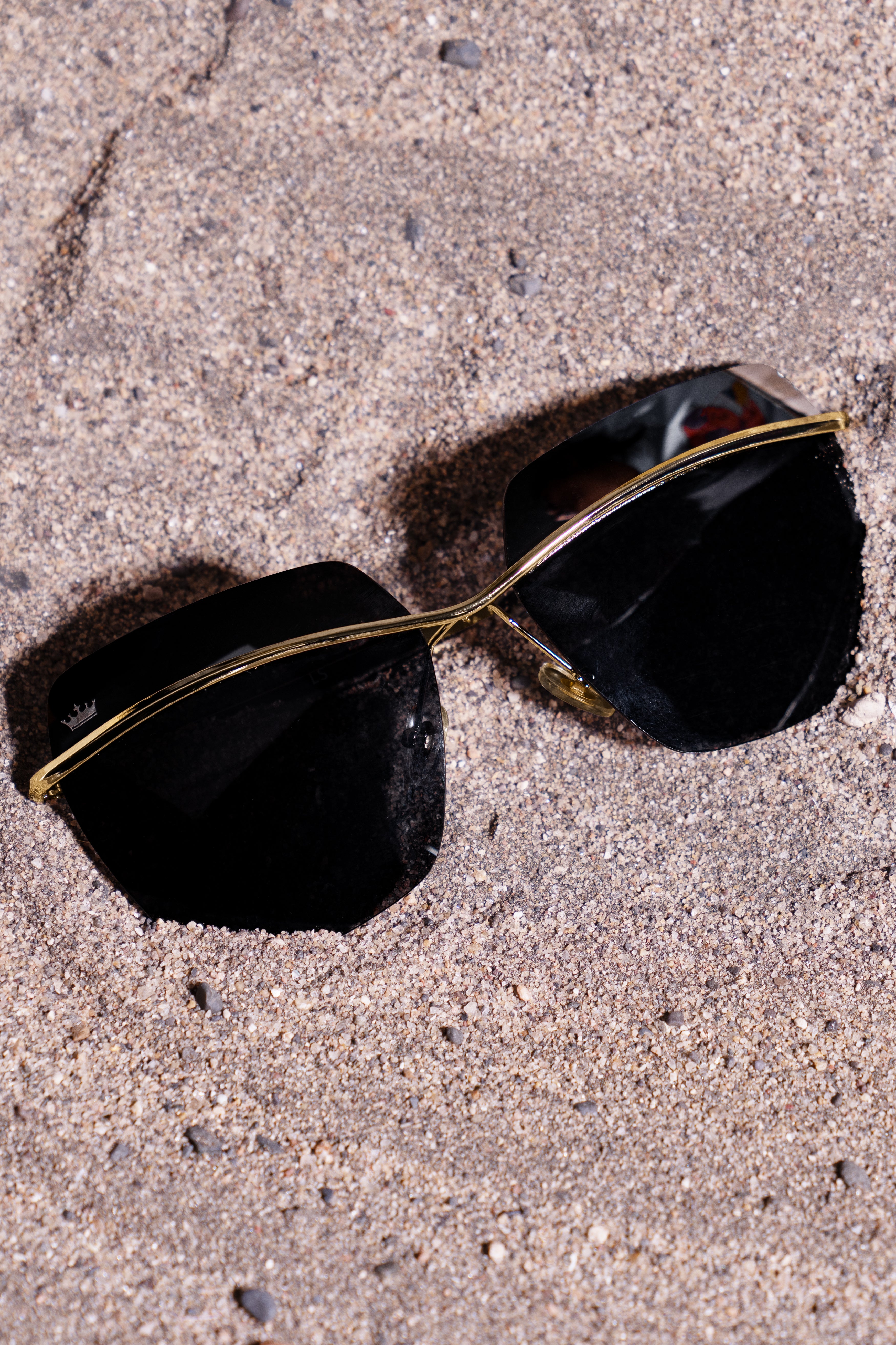 Spider Black French Crown Rimless Unisex Sunglasses