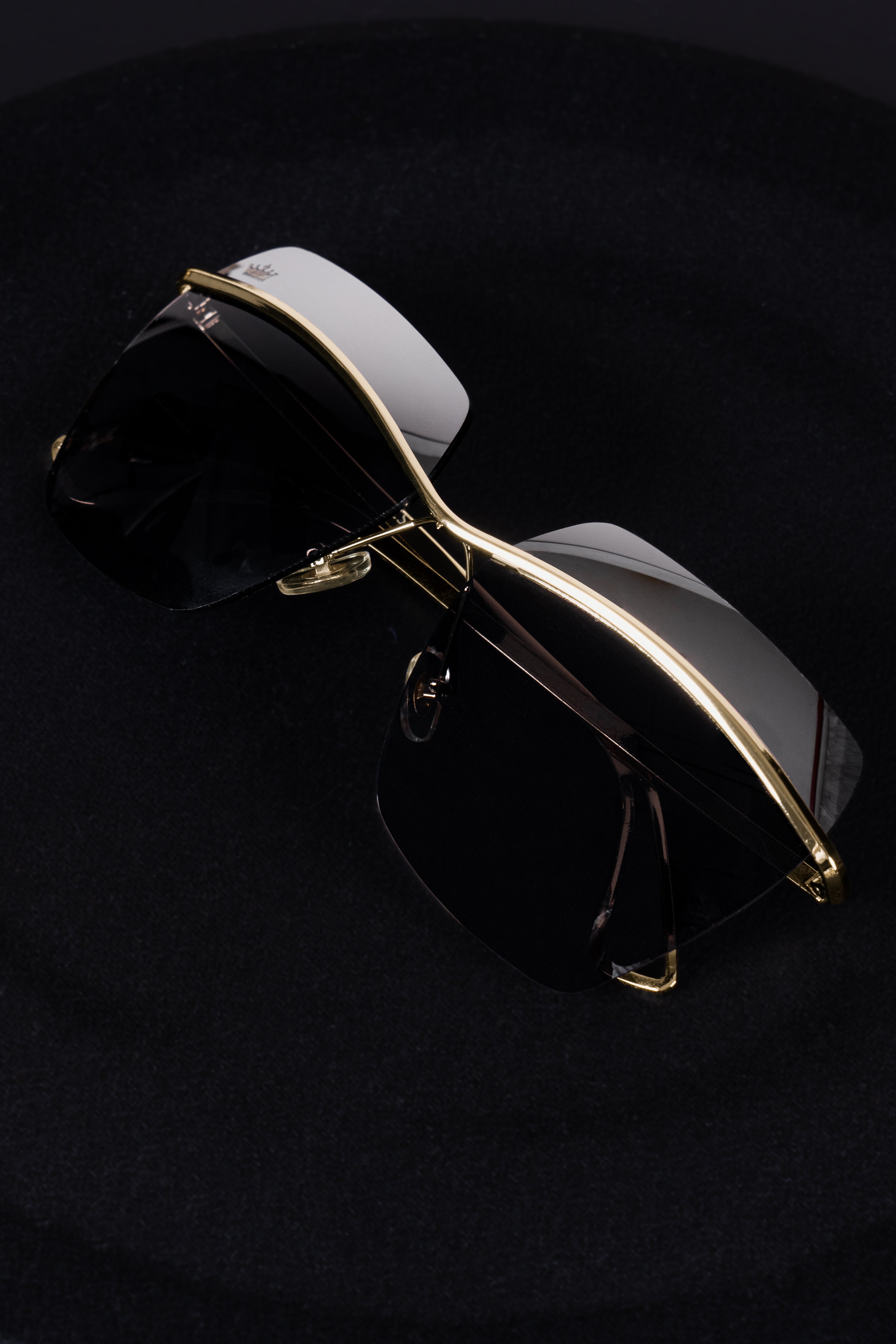 Spider Black French Crown Rimless Unisex Sunglasses
