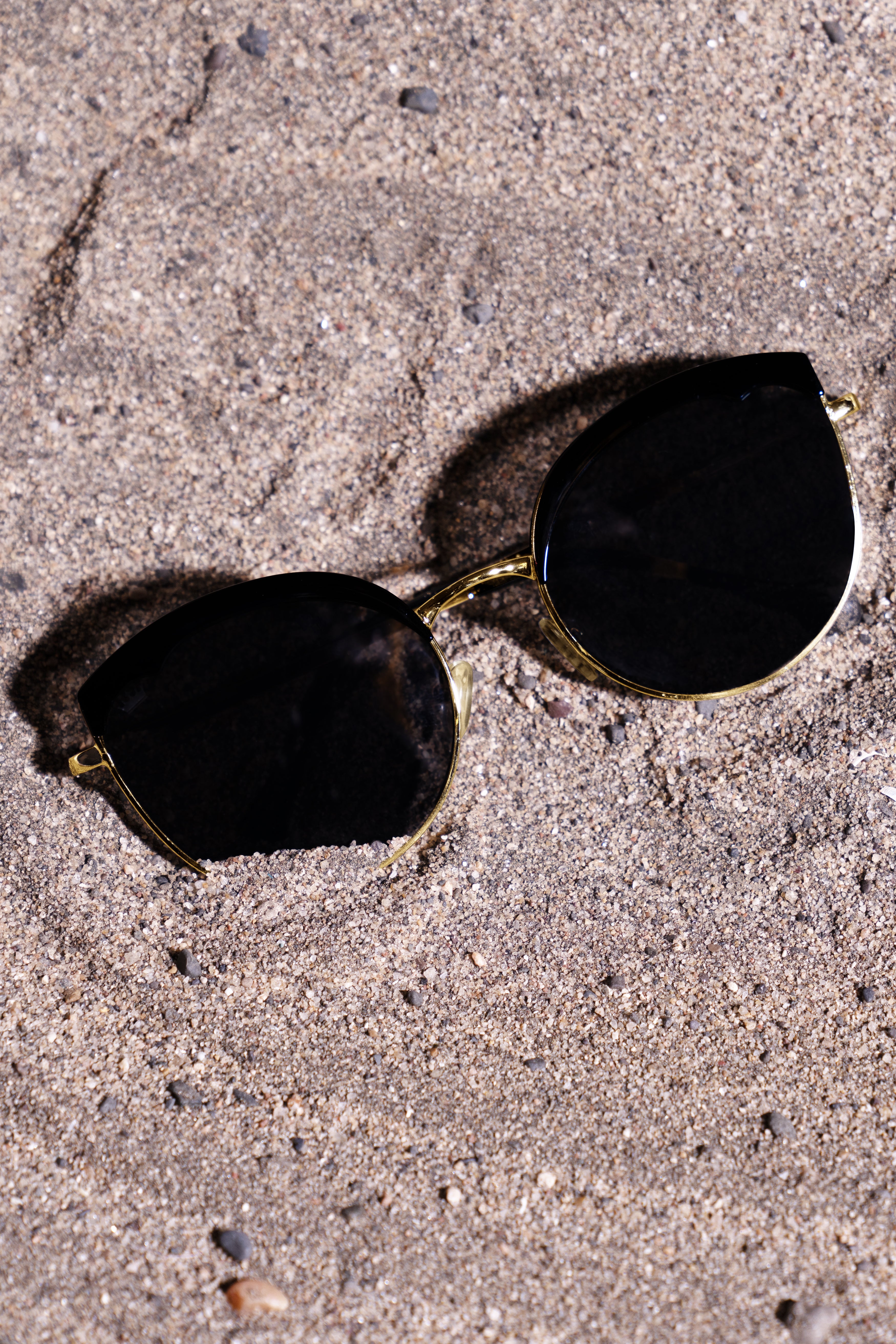 Midnight Black French Crown Cat Eye Unisex Sunglasses