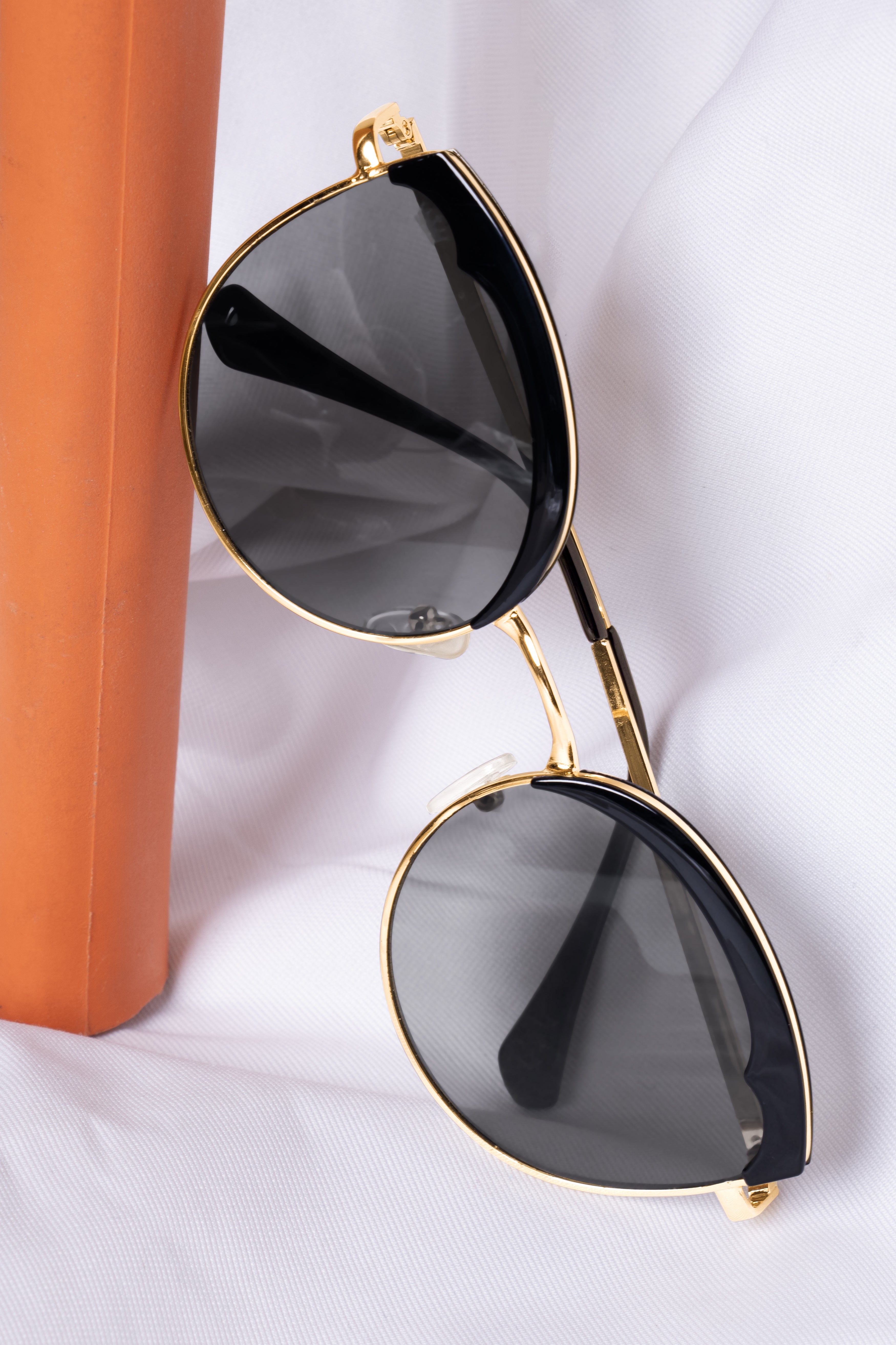 Midnight Black French Crown Cat Eye Unisex Sunglasses