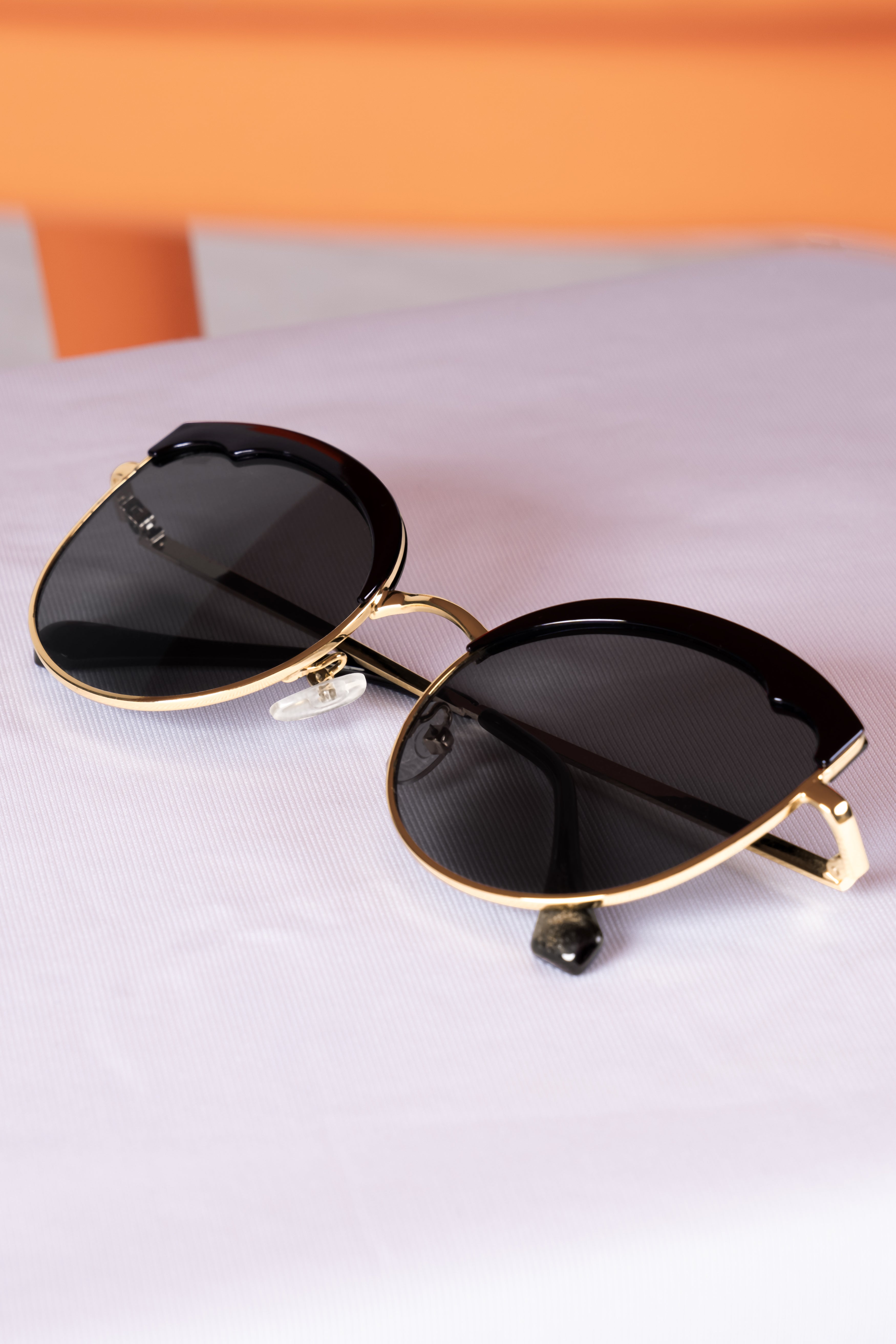 Midnight Black French Crown Cat Eye Unisex Sunglasses