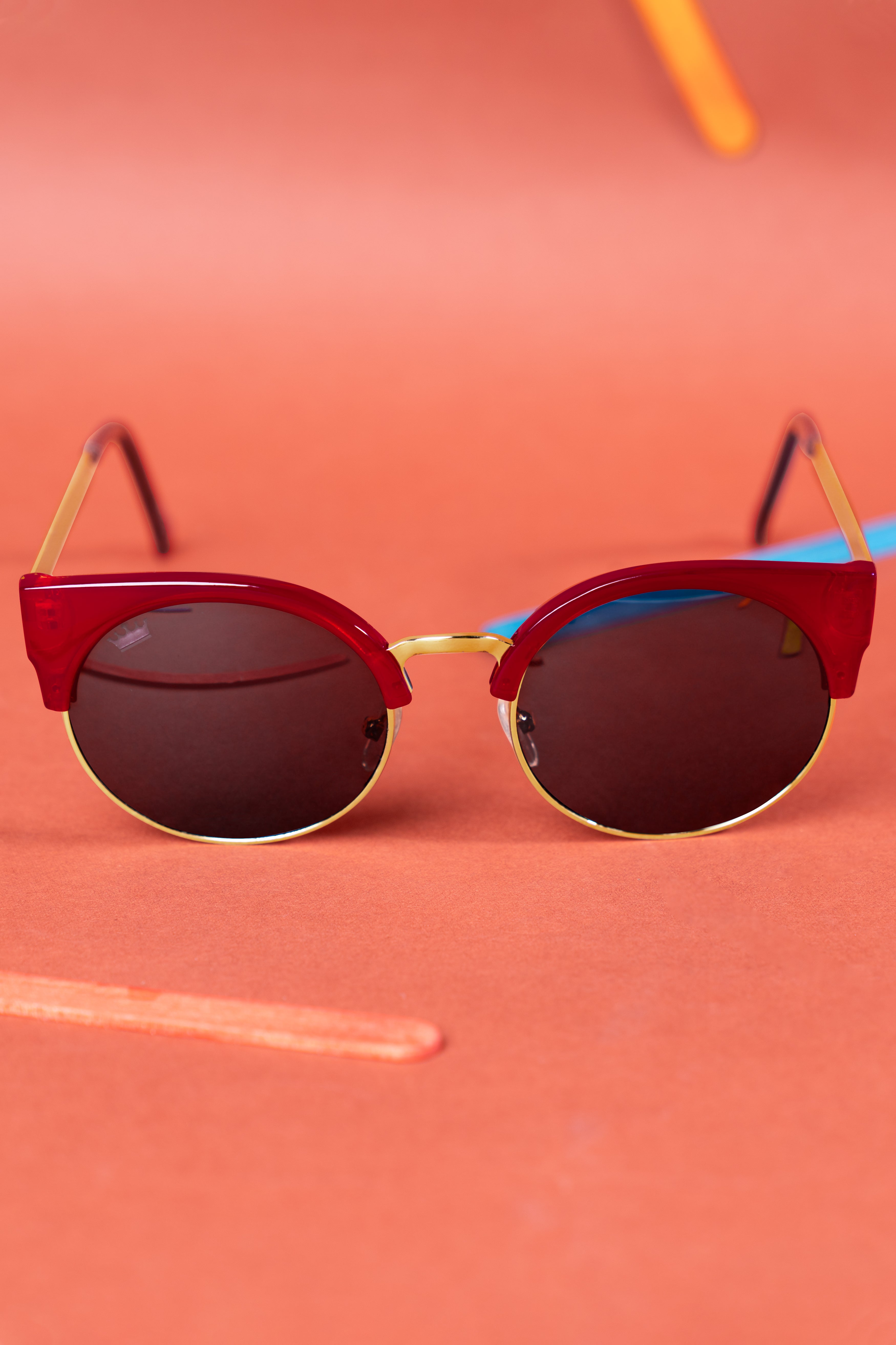 Coal Black French Crown Cat Eye Women’S Sunglasses