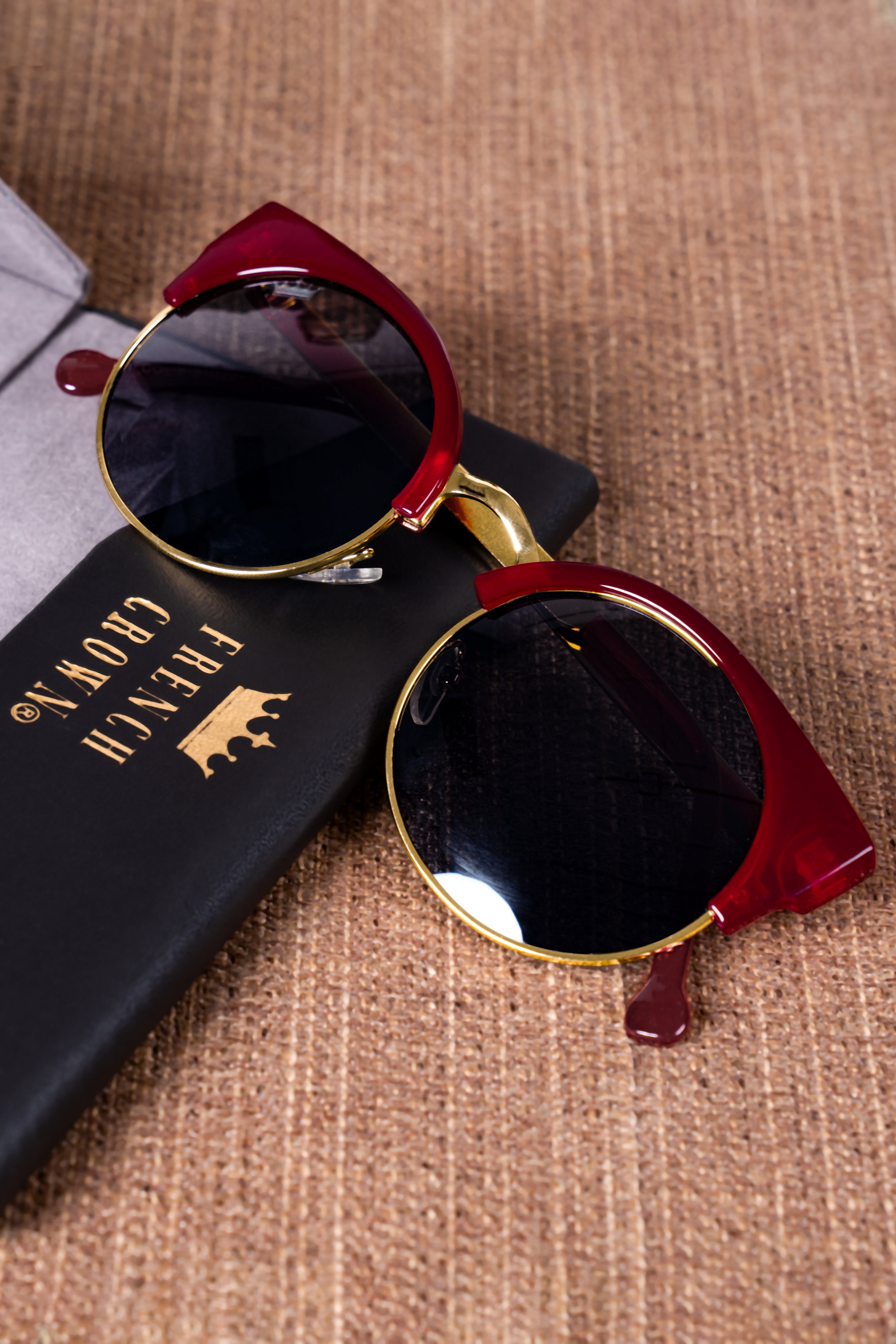 Coal Black French Crown Cat Eye Women’S Sunglasses