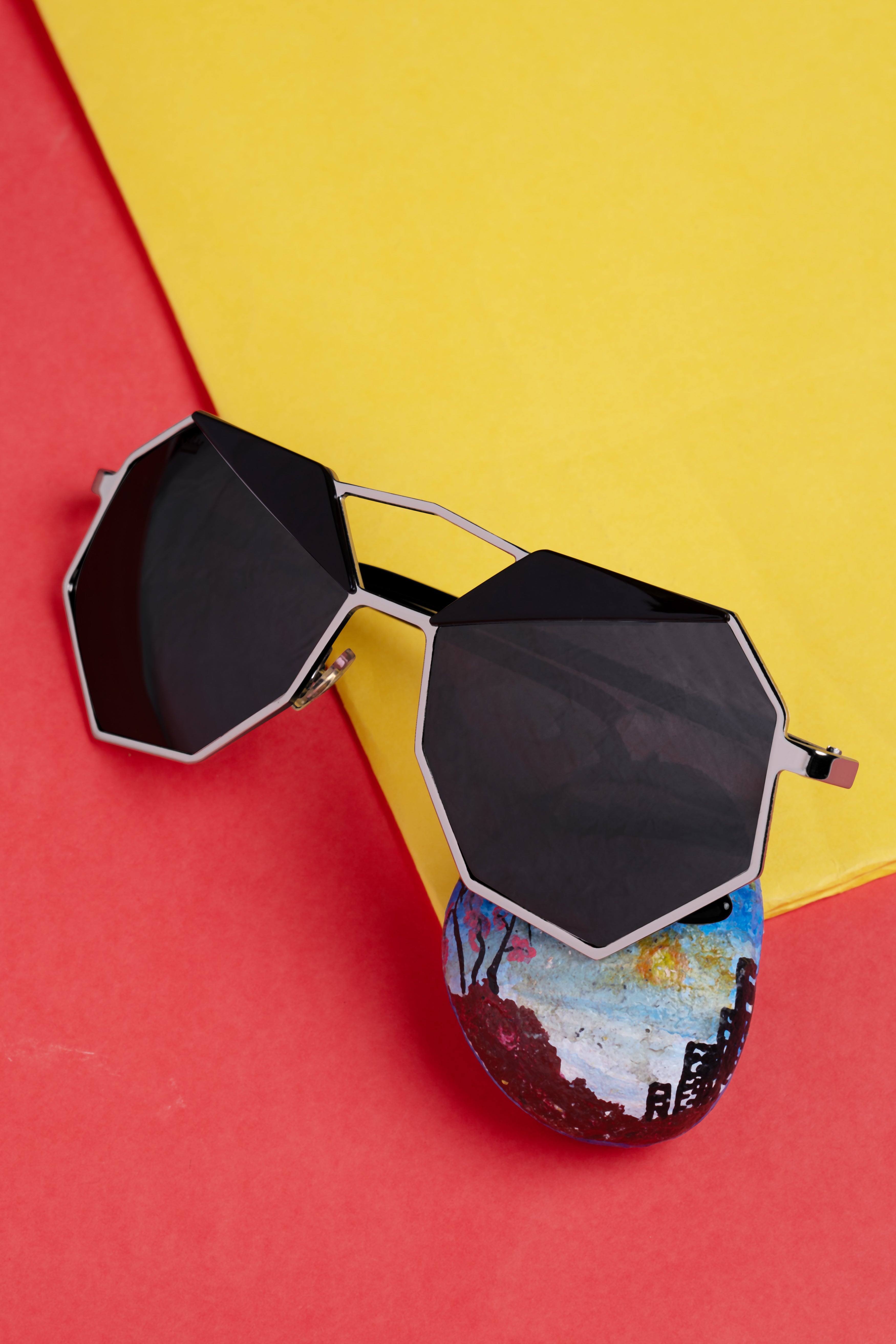 Pewter Gray French Crown Oversized Unisex Sunglasses