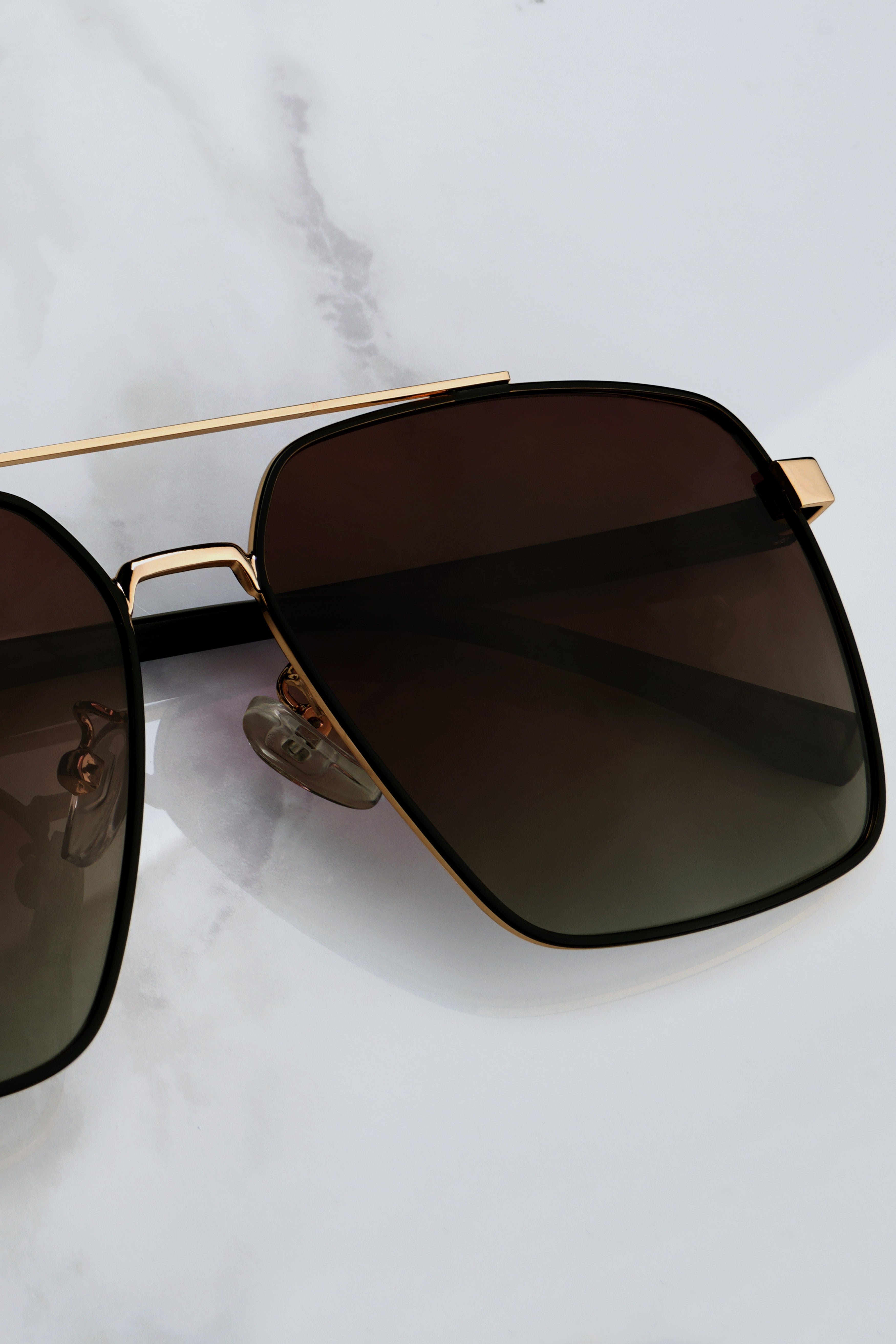 Caffivon-Espresso Brown French Crown Aviator Unisex Sunglasses