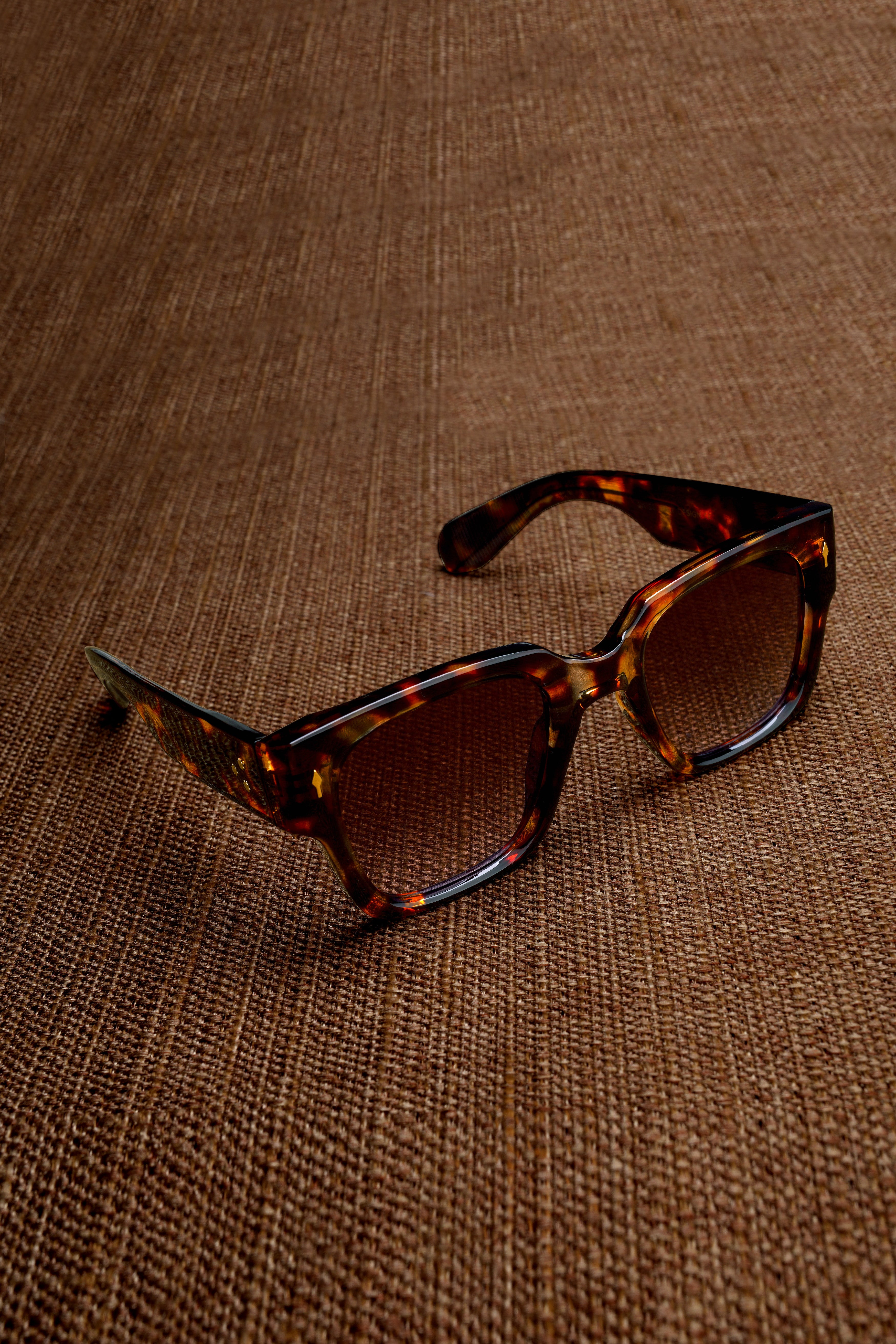 Marvoro-Ocean Havana Brown French Crown Oversized Unisex Sunglasses