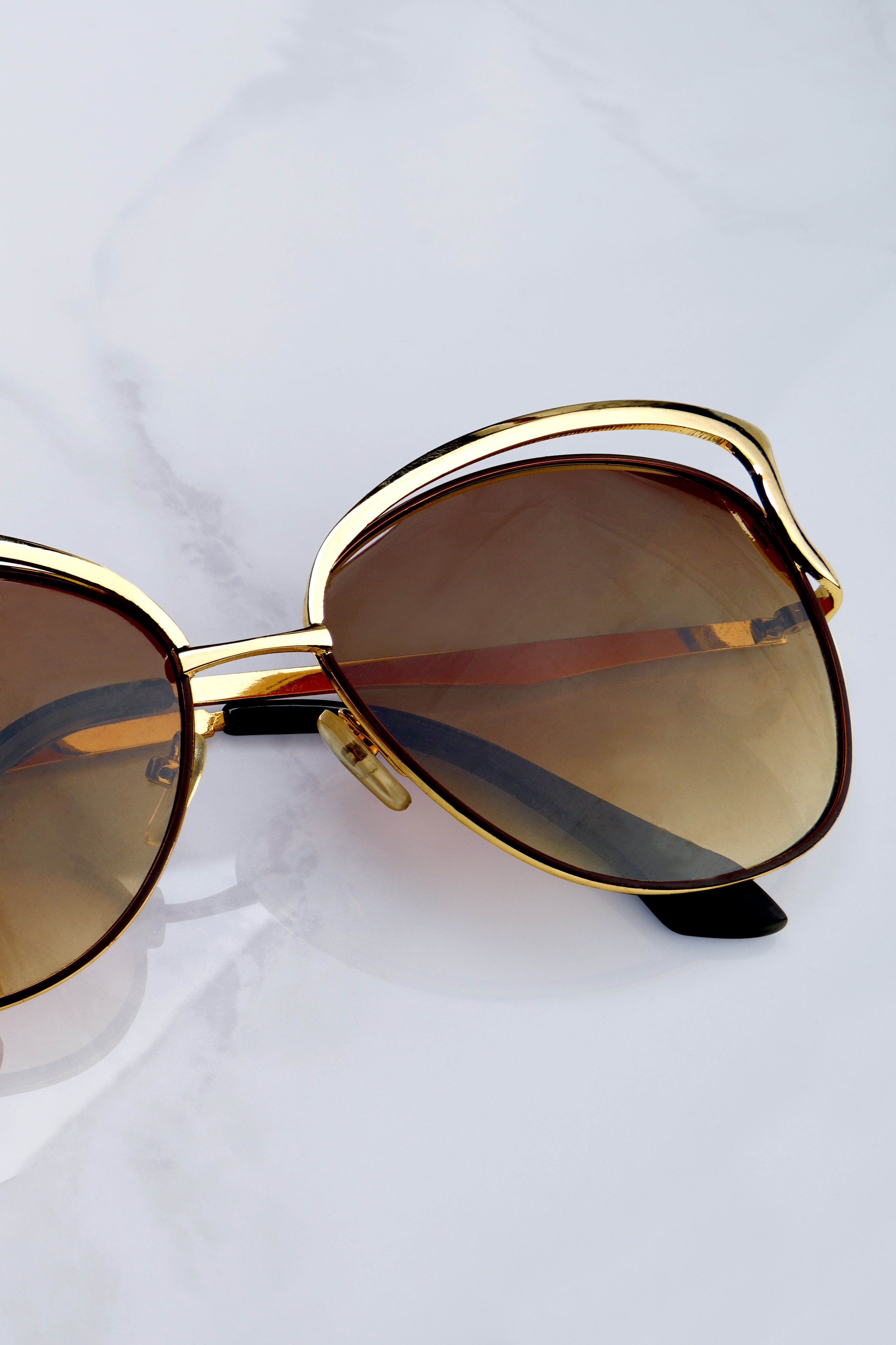 Aurecat-Mocha Bronze French Crown Cat Eye Unisex Sunglasses