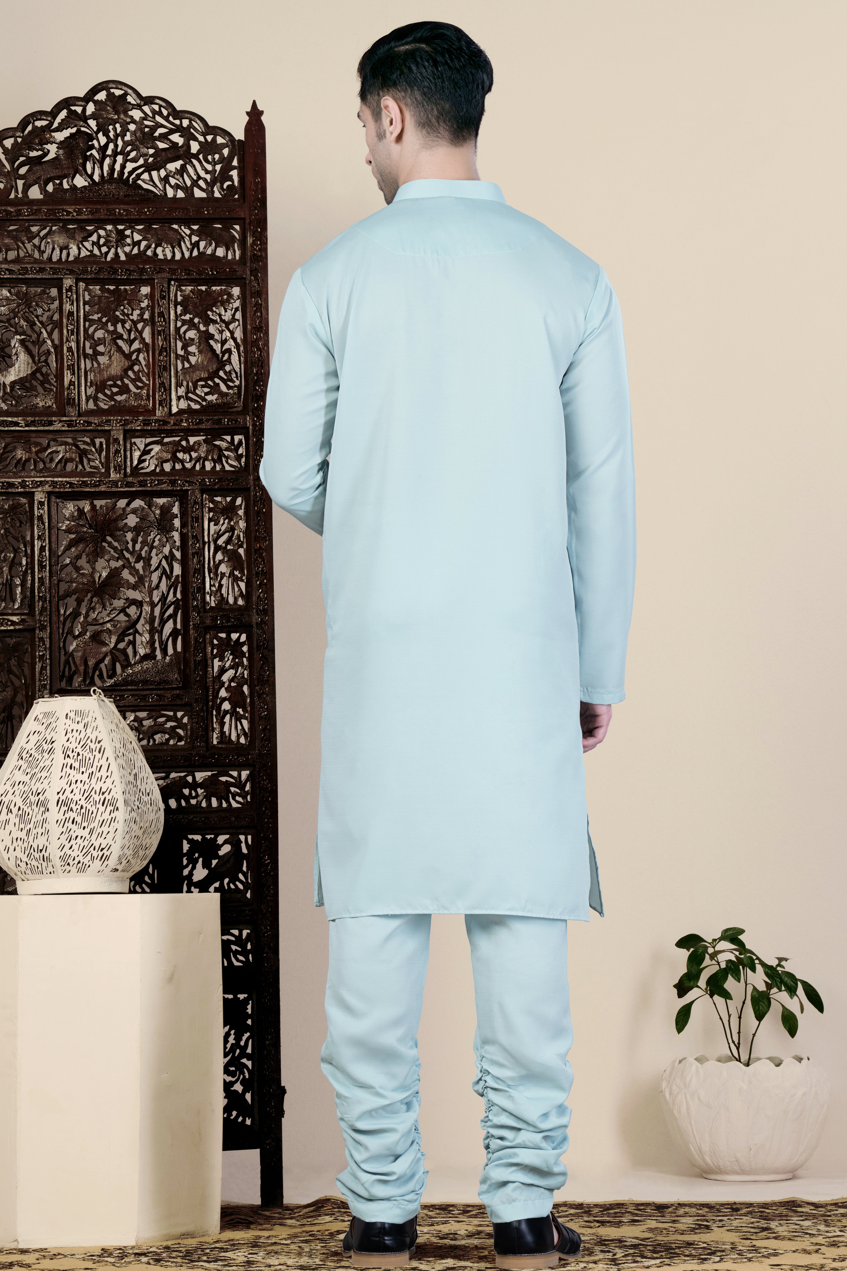 Celeste Blue Viscose Kurta