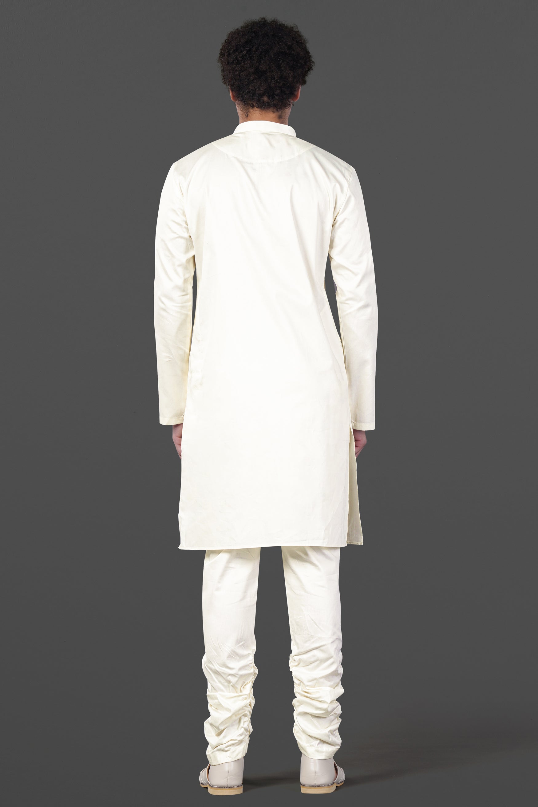 Merino Cream Multicolour Thread and Sequin Embroidered Indo-Western Sherwani