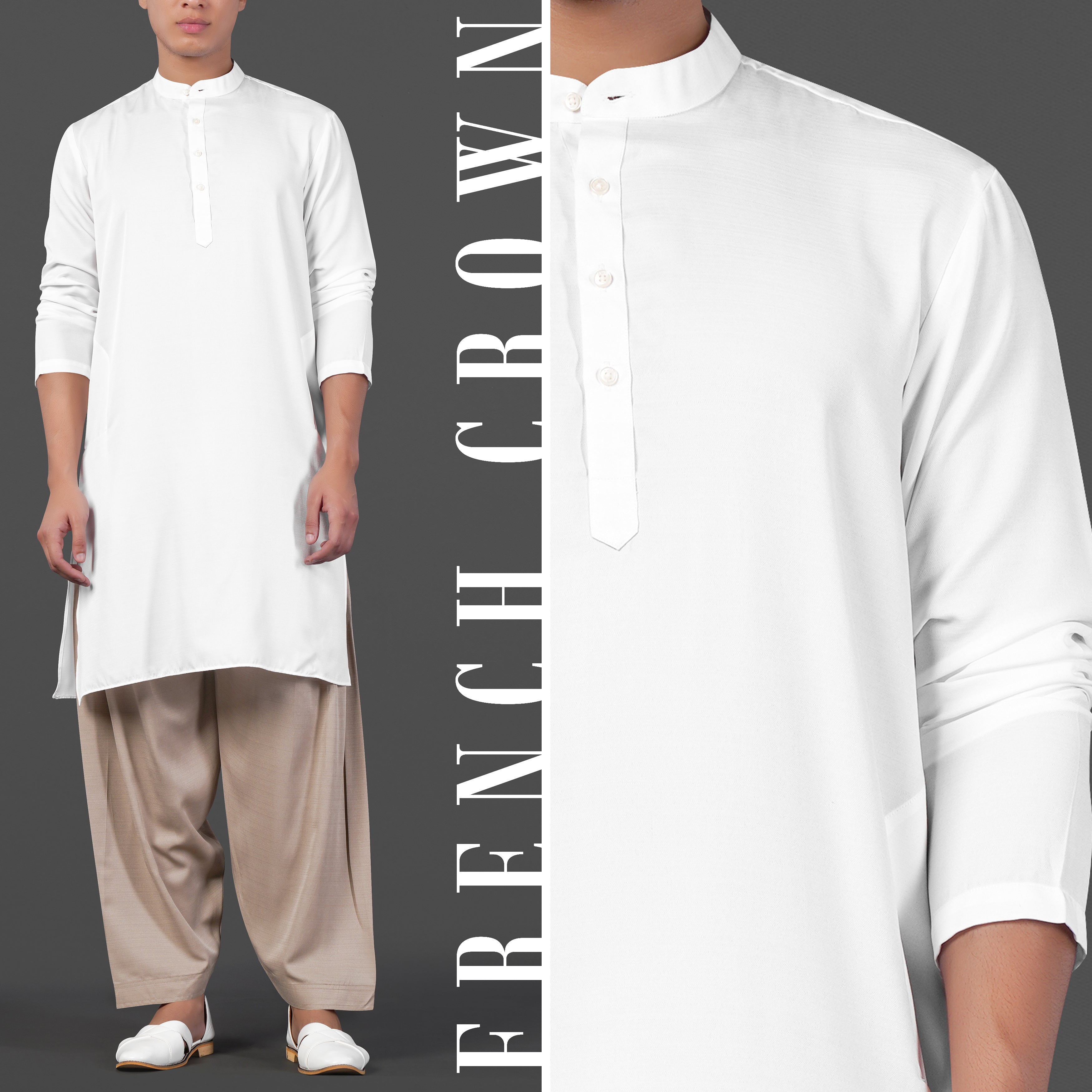 Merino Cream and Merlot Red Multicolour Thread and Sequin Embroidered Indo-Western Sherwani