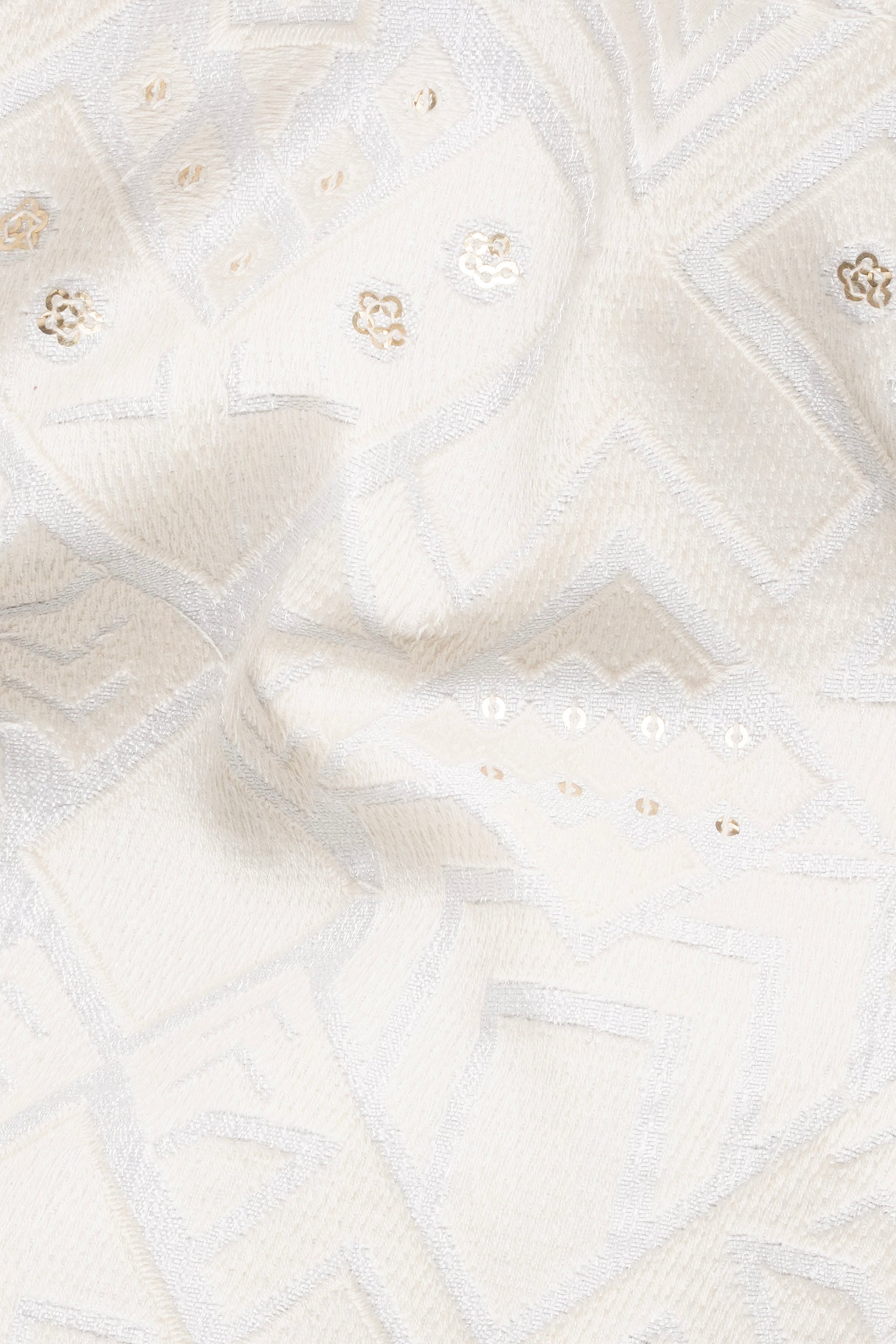 Sand Cream Geometric Thread and Sequin Embroidered Jodhpuri