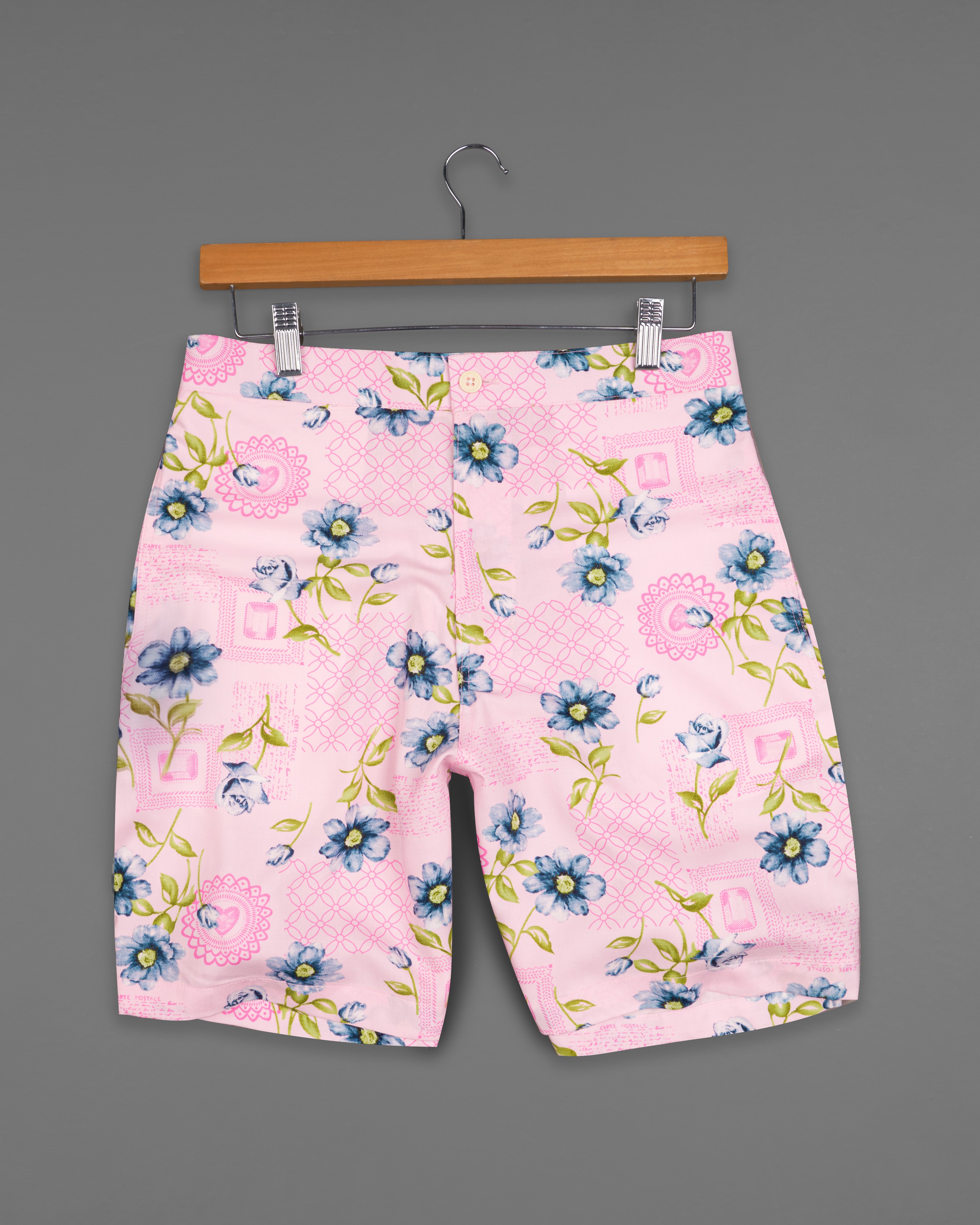 Azalea Pink Multicolour Floral Printed Premium Cotton Shorts SR229-28, SR229-30, SR229-32, SR229-34, SR229-36, SR229-38, SR229-40, SR229-42, SR229-44