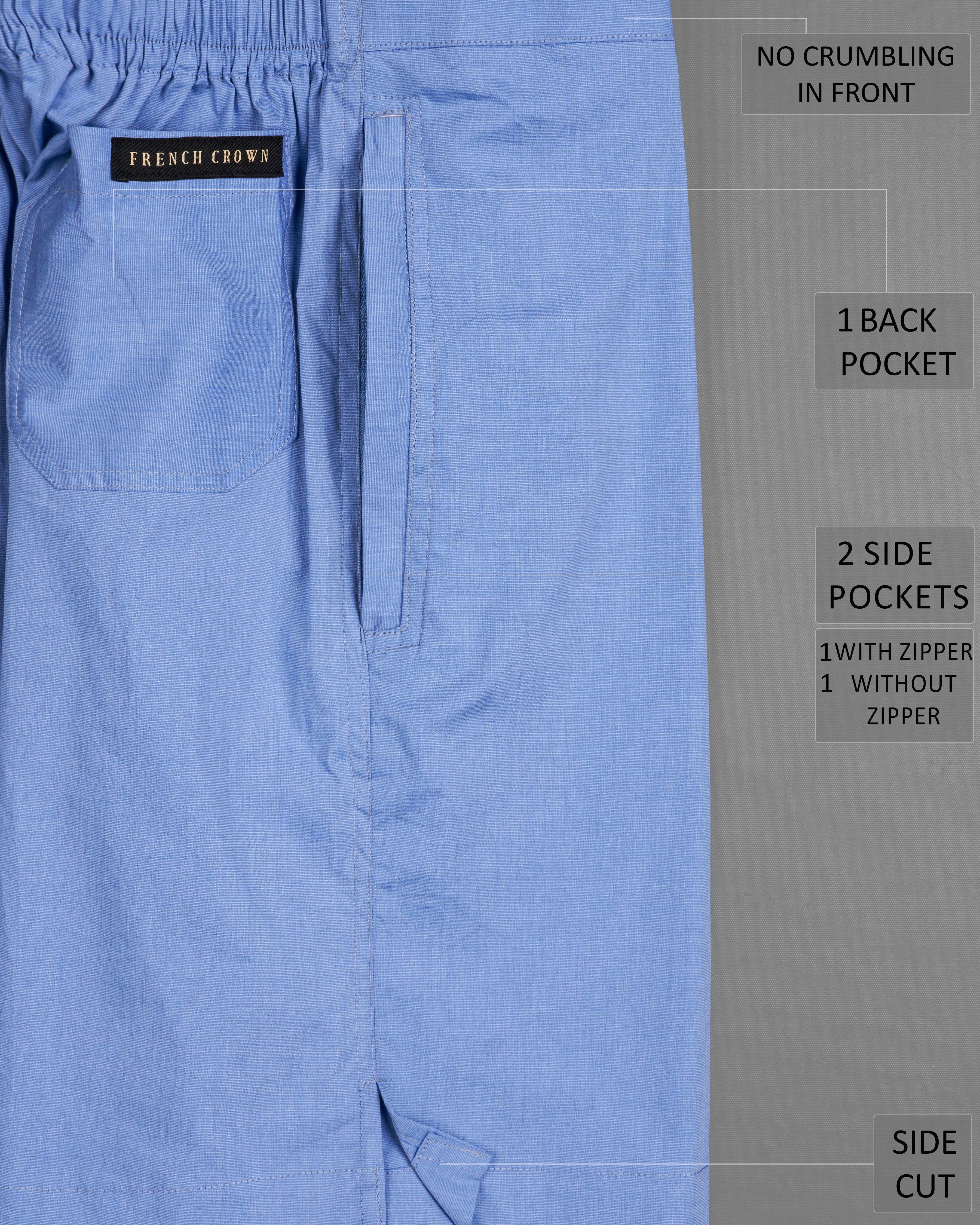 Ship Cove Blue Chambray Shorts SR239-28, SR239-30, SR239-32, SR239-34, SR239-36, SR239-38, SR239-40, SR239-42, SR239-44