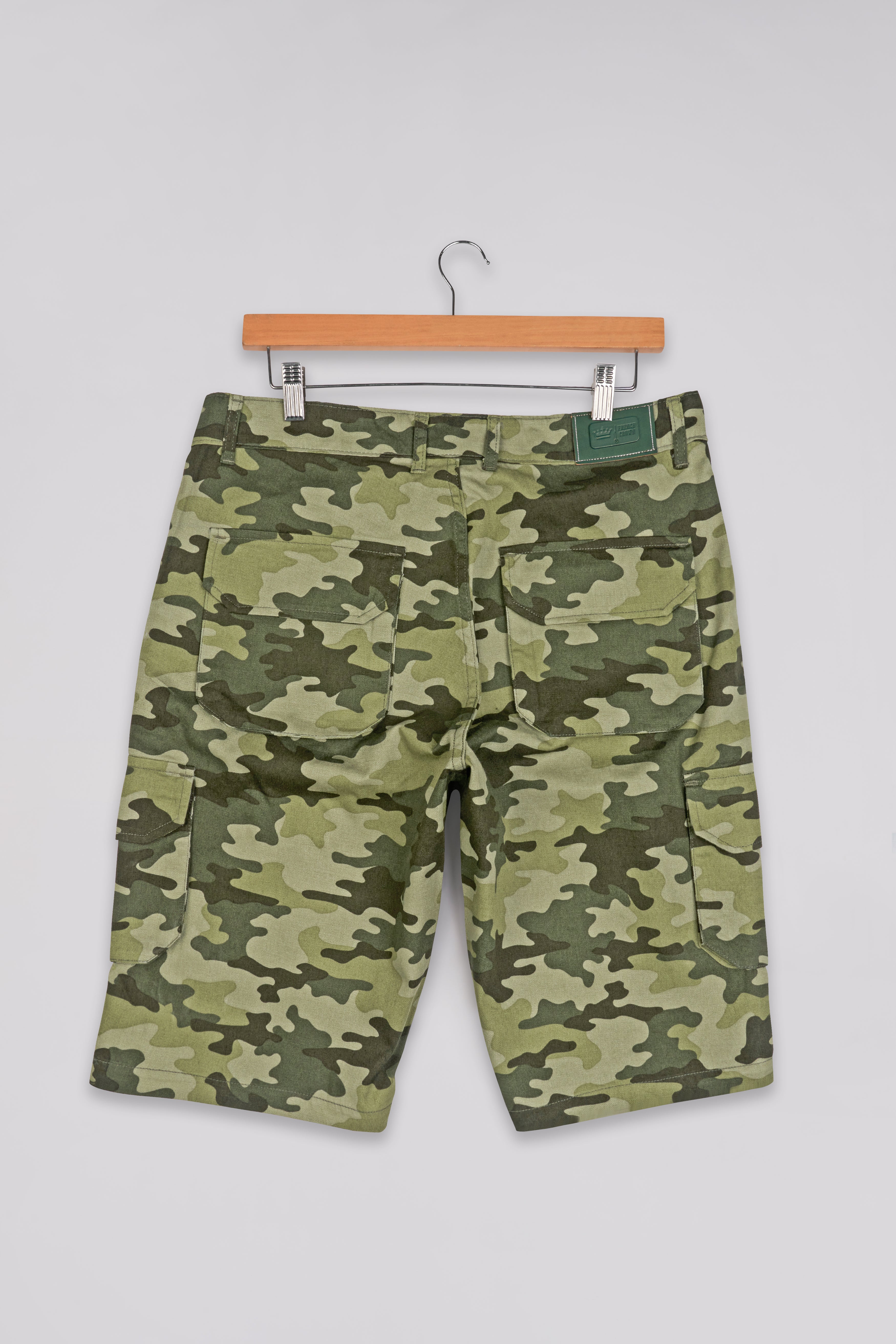 Hillary Beige with Hemlock Green Camouflage Cargo Shorts SR273-28, SR273-30, SR273-32, SR273-34, SR273-36, SR273-38, SR273-40, SR273-42, SR273-44
