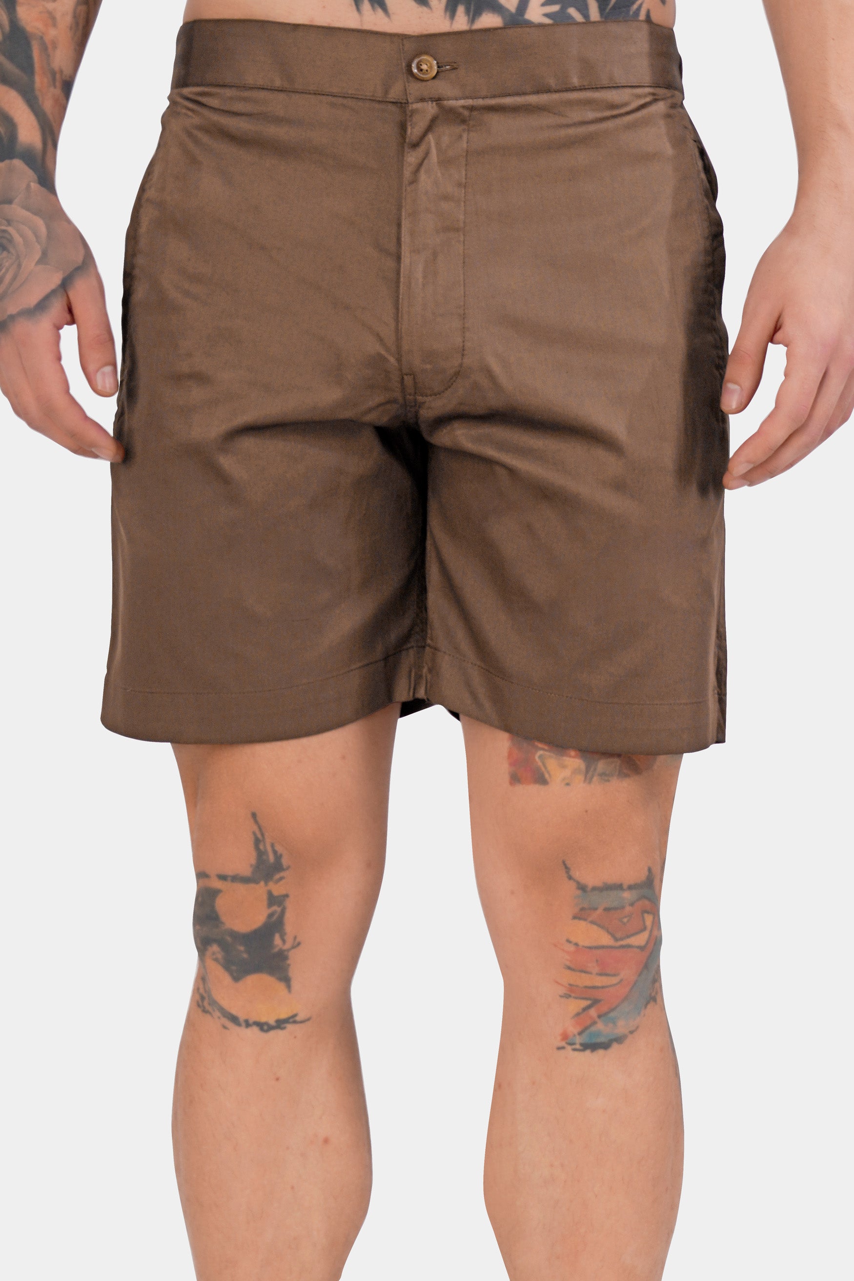 Millbrook Brown Subtle Sheen Super Soft Premium Cotton Shorts