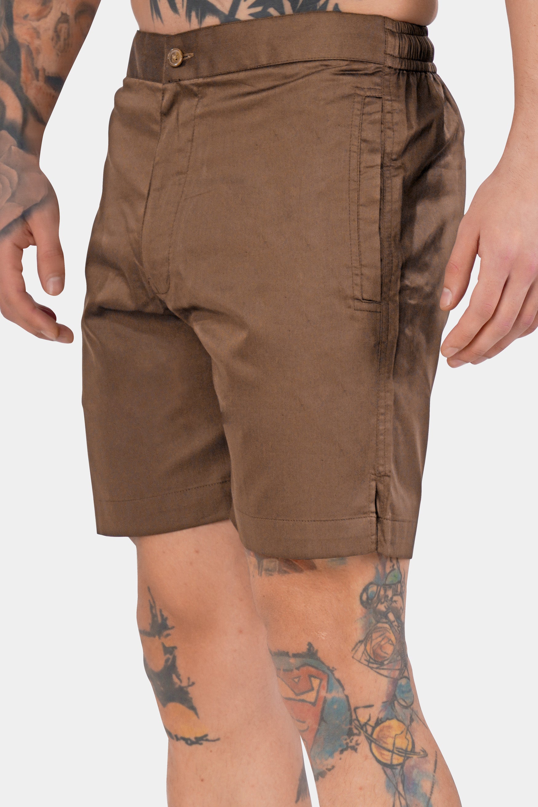 Millbrook Brown Subtle Sheen Super Soft Premium Cotton Shorts