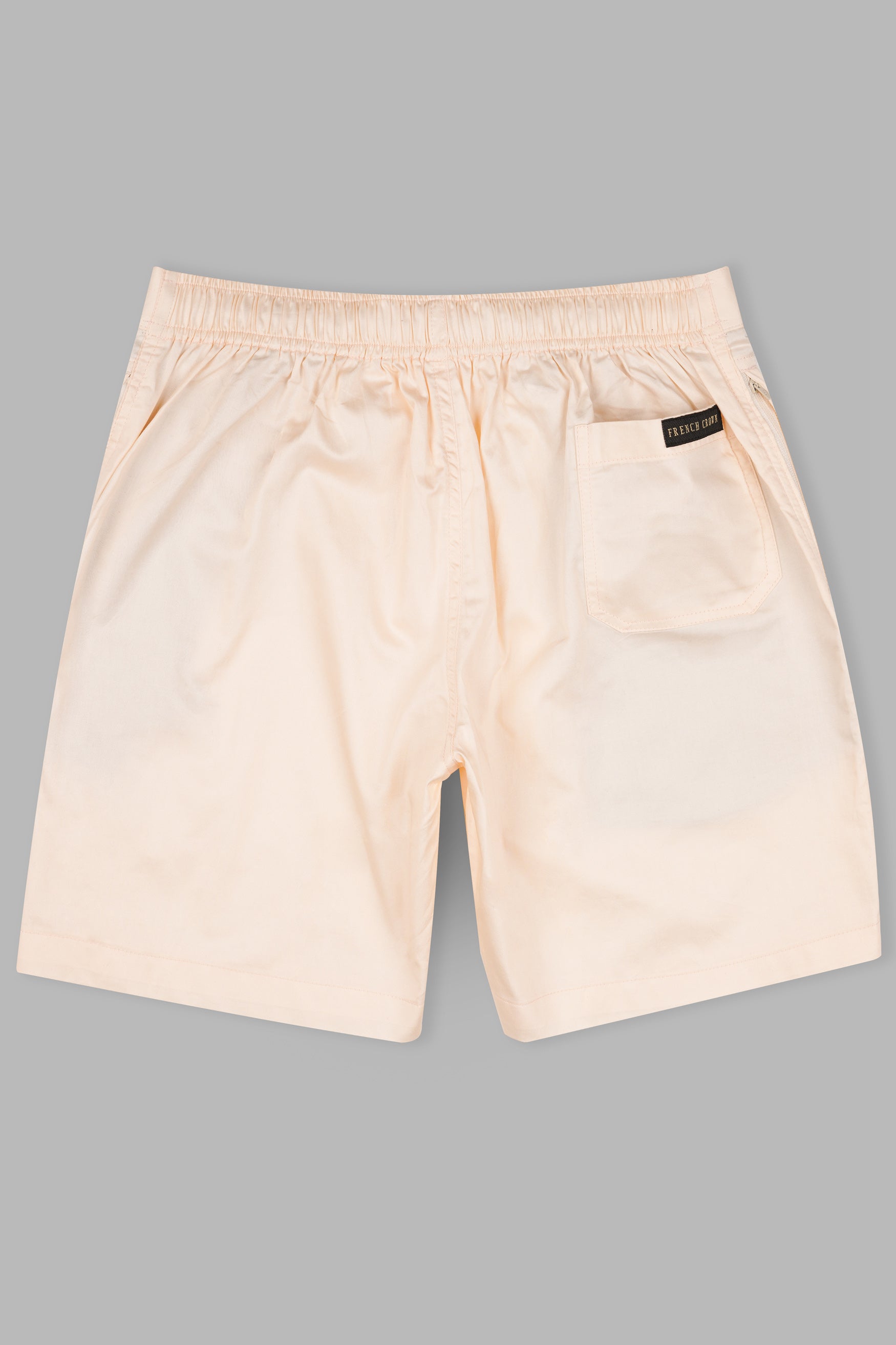 Albescent Cream Subtle Sheen Super Soft Premium Cotton Shorts