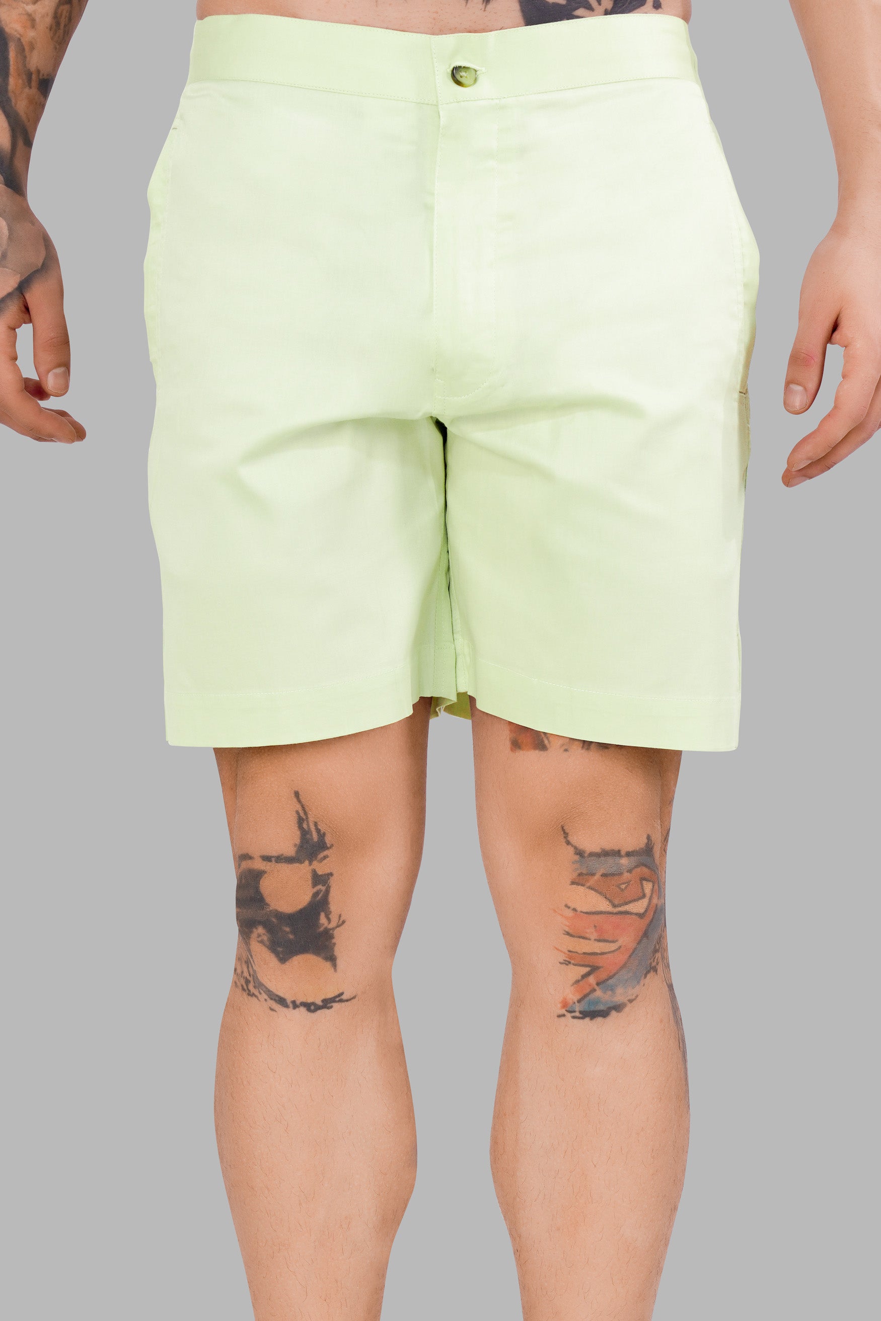 Albescent Green Subtle Sheen Super Soft Premium Cotton Shorts SR314-28,  SR314-30,  SR314-32,  SR314-34,  SR314-36,  SR314-38,  SR314-40,  SR314-42,  SR314-44