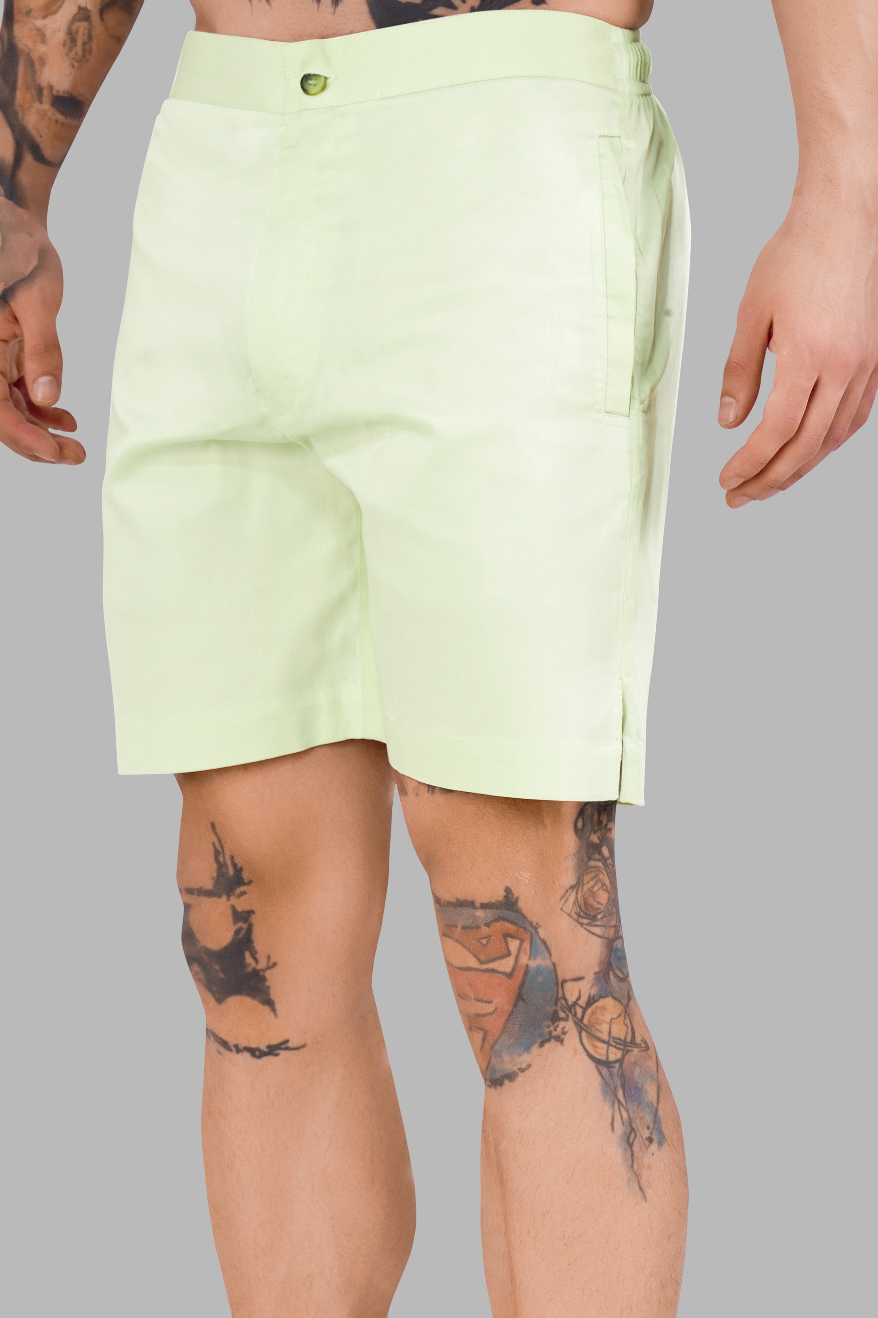 Albescent Green Subtle Sheen Super Soft Premium Cotton Shorts SR314-28,  SR314-30,  SR314-32,  SR314-34,  SR314-36,  SR314-38,  SR314-40,  SR314-42,  SR314-44