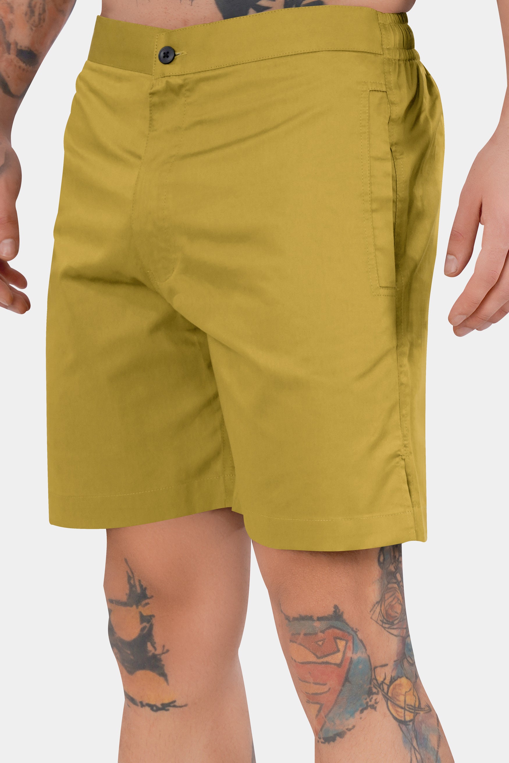 Ronchi Yellow Subtle Sheen Super Soft Premium Cotton Shorts SR331-28, SR331-30, SR331-32, SR331-34, SR331-36, SR331-38, SR331-40, SR331-42, SR331-44