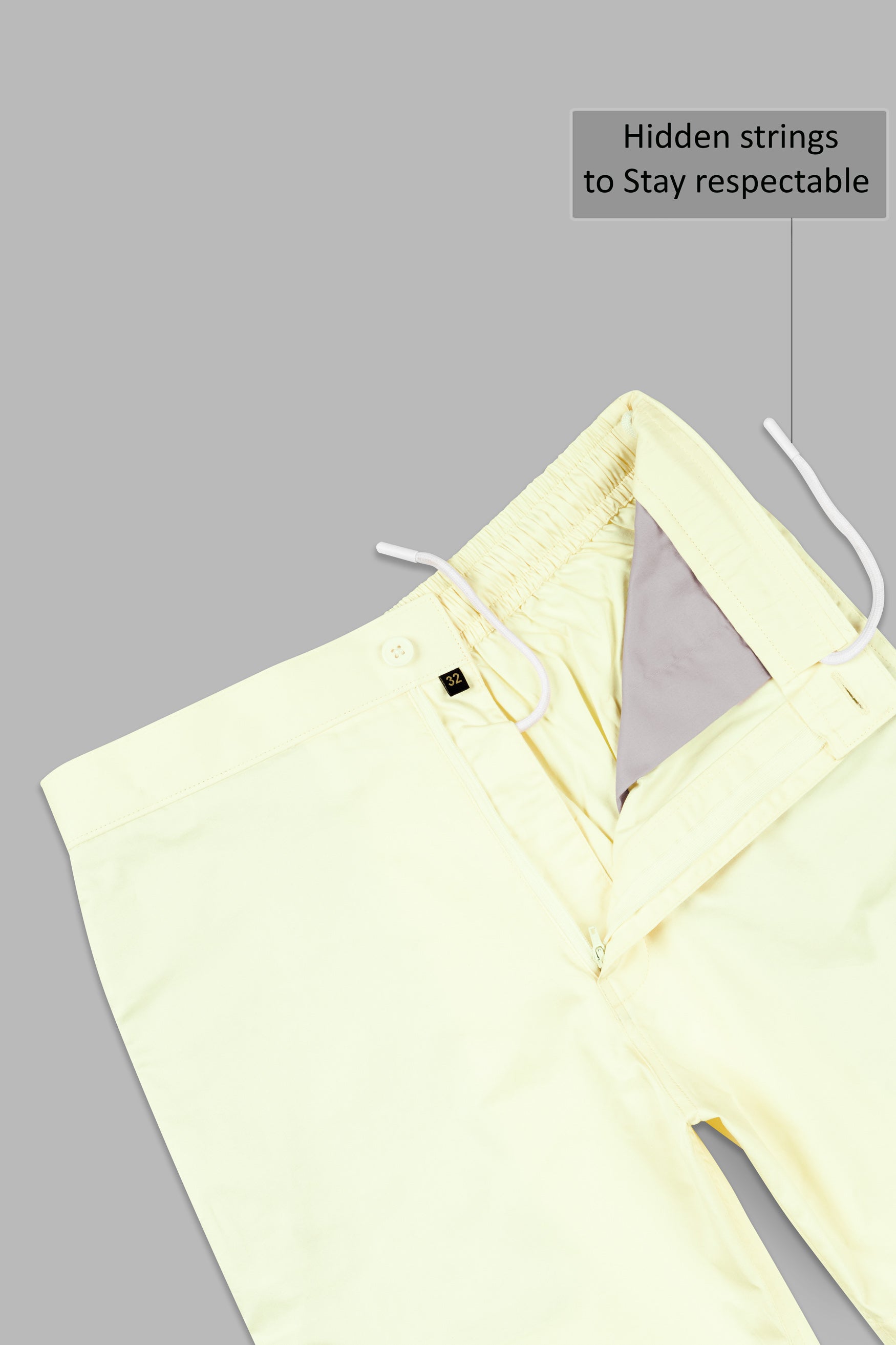 Bleach Yellow Subtle Sheen Super Soft Premium Cotton Shorts SR334-28, SR334-30, SR334-32, SR334-34, SR334-36, SR334-38, SR334-40, SR334-42, SR334-44