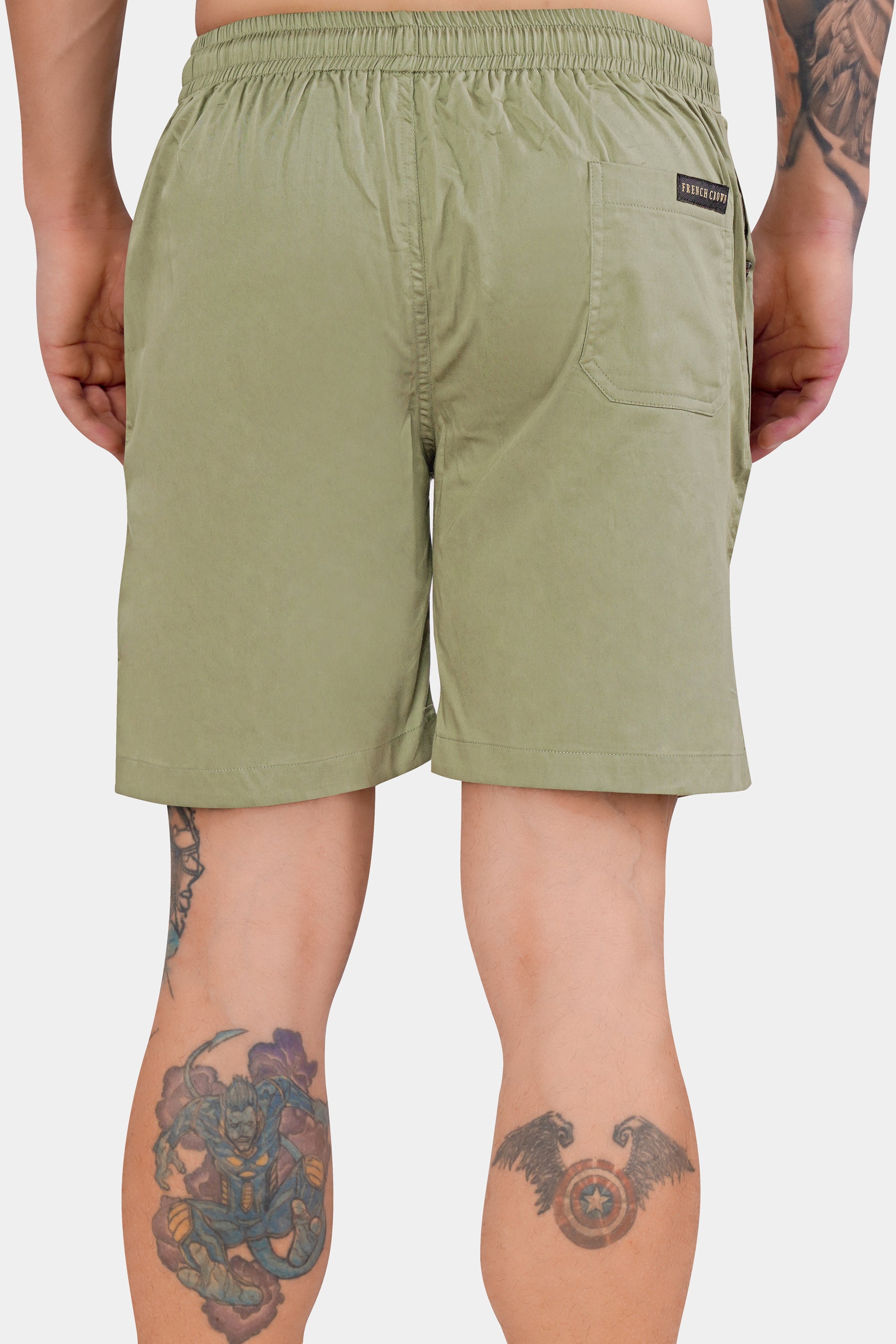 Hillary Green Subtle Sheen Super Soft Premium Cotton Shorts SR336-28,  SR336-30,  SR336-32,  SR336-34,  SR336-36,  SR336-38,  SR336-40,  SR336-42,  SR336-44