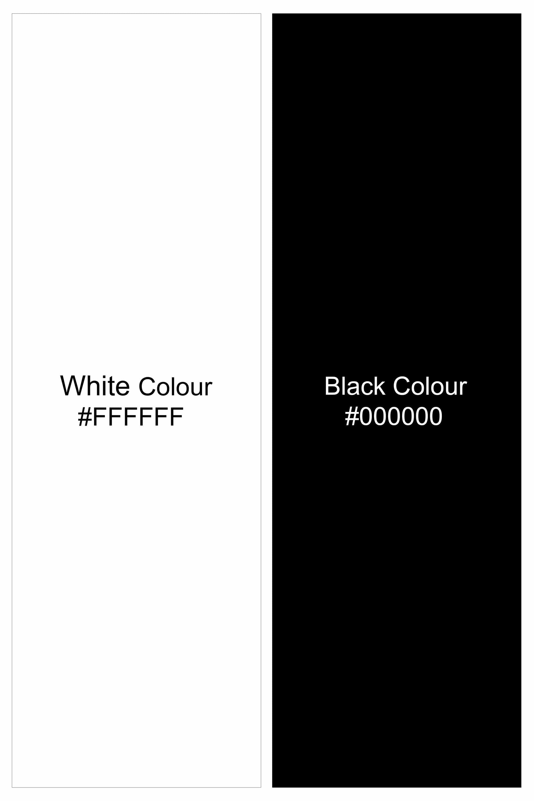 Bright White with Jade Black Flowers Printed Premium Linen Shorts SR347-28,  SR347-30,  SR347-32,  SR347-34,  SR347-36,  SR347-38,  SR347-40,  SR347-42,  SR347-44