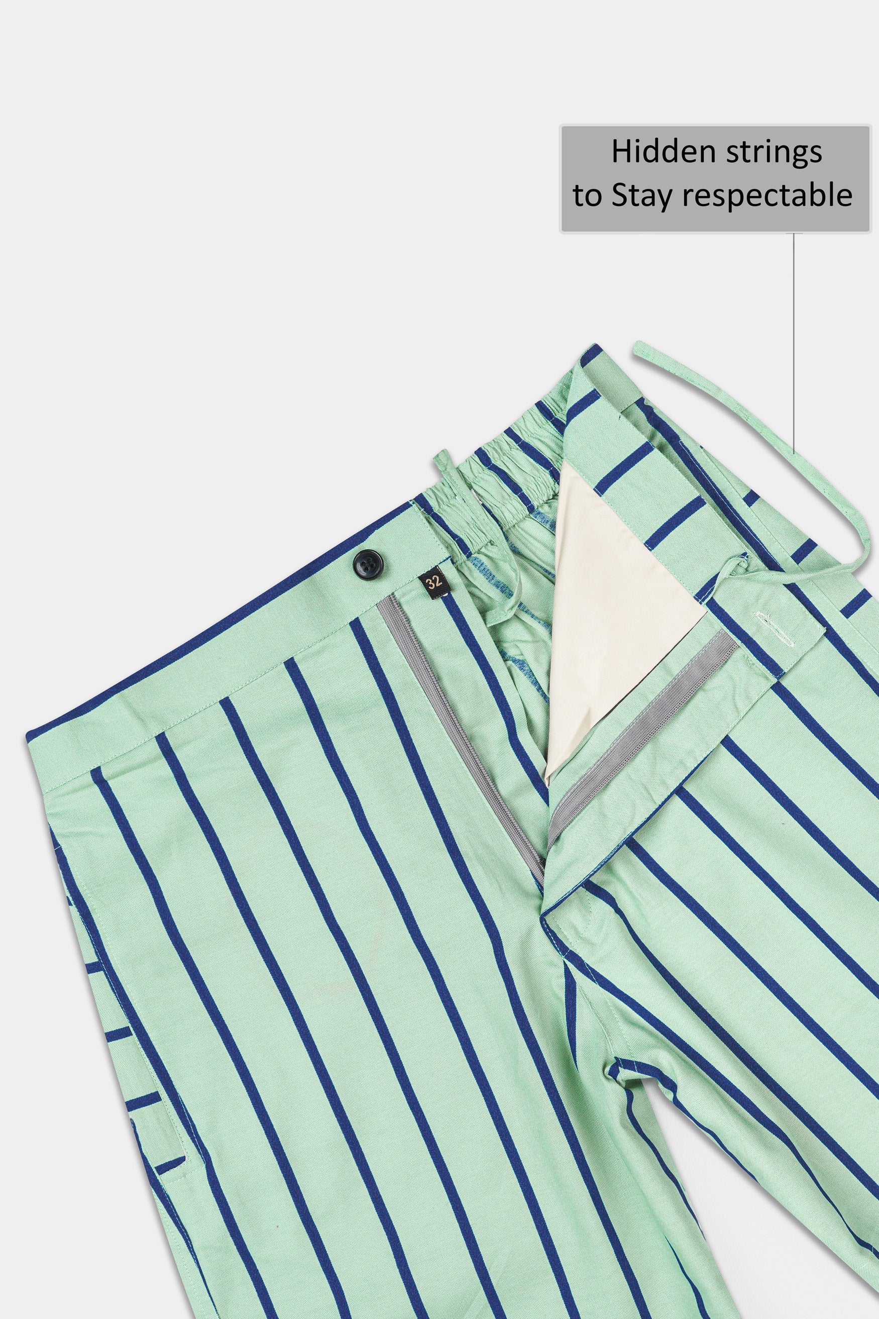 Surf Green with Cobalt Blue Striped Oxford Shorts SR350-28, SR350-30, SR350-32, SR350-34, SR350-36, SR350-38, SR350-40, SR350-42, SR350-44
