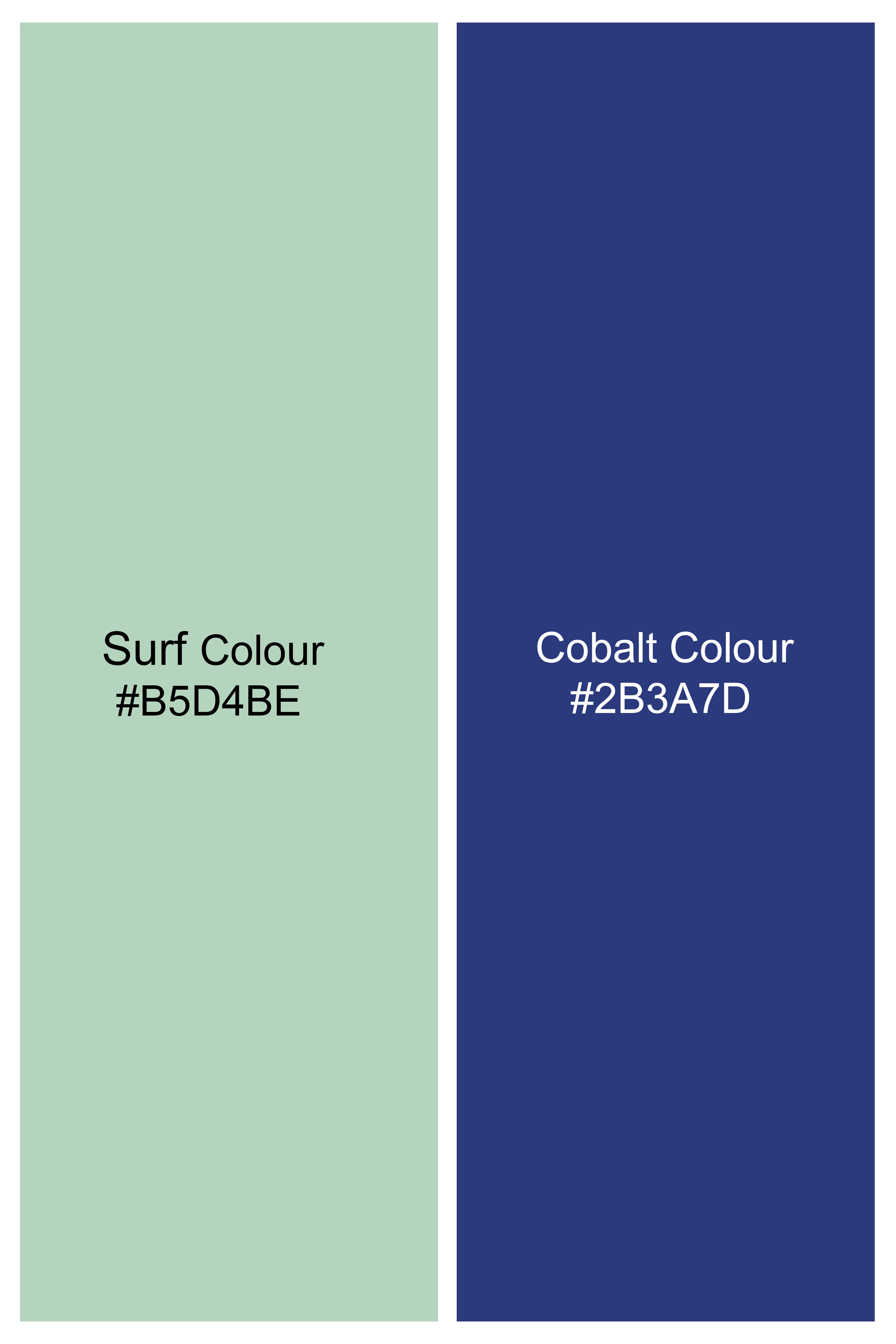 Surf Green with Cobalt Blue Striped Oxford Shorts SR350-28, SR350-30, SR350-32, SR350-34, SR350-36, SR350-38, SR350-40, SR350-42, SR350-44