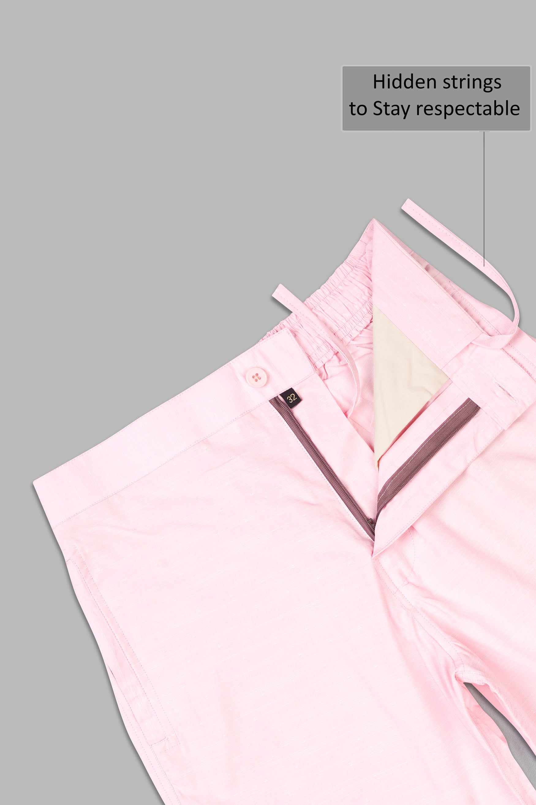 Cosmos Pink Dobby Textured Giza Cotton Shorts SR352-28,  SR352-30,  SR352-32,  SR352-34,  SR352-36,  SR352-38,  SR352-40,  SR352-42,  SR352-44