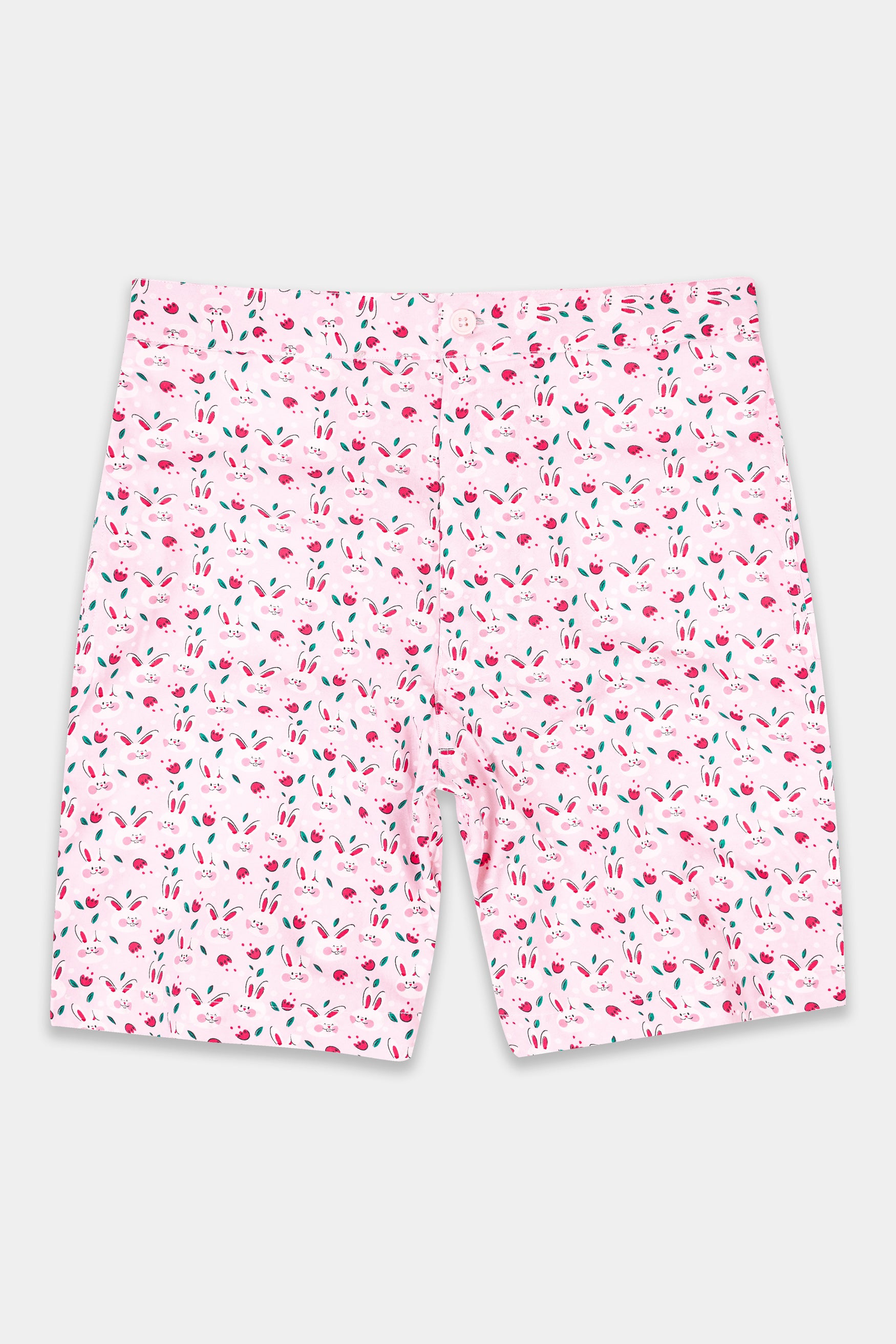 Melaine Pink with Multicolor Rabbit Printed Premium Cotton Shorts SR354-28, SR354-30, SR354-32, SR354-34, SR354-36, SR354-38, SR354-40, SR354-42, SR354-44