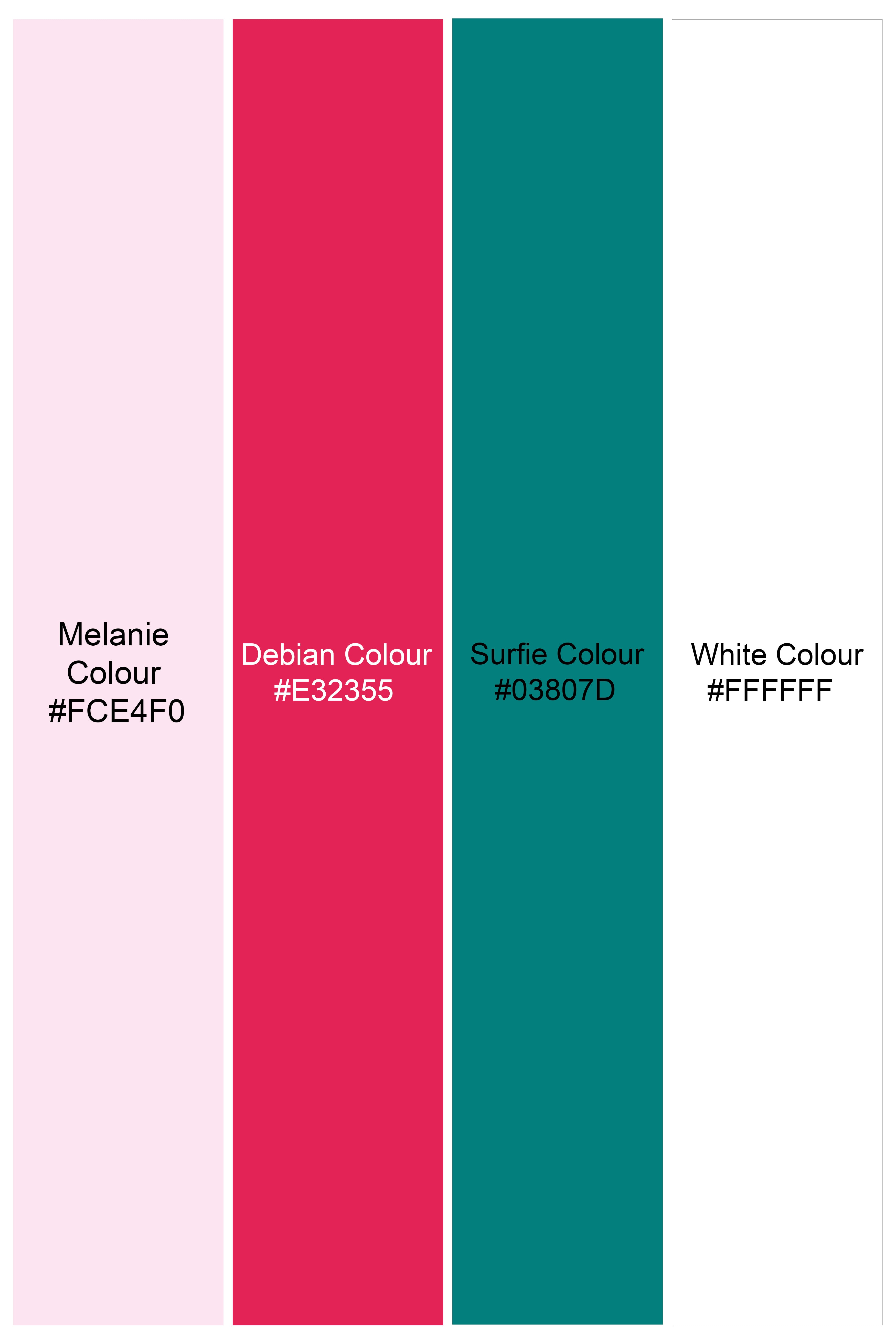 Melaine Pink with Multicolor Rabbit Printed Premium Cotton Shorts SR354-28, SR354-30, SR354-32, SR354-34, SR354-36, SR354-38, SR354-40, SR354-42, SR354-44