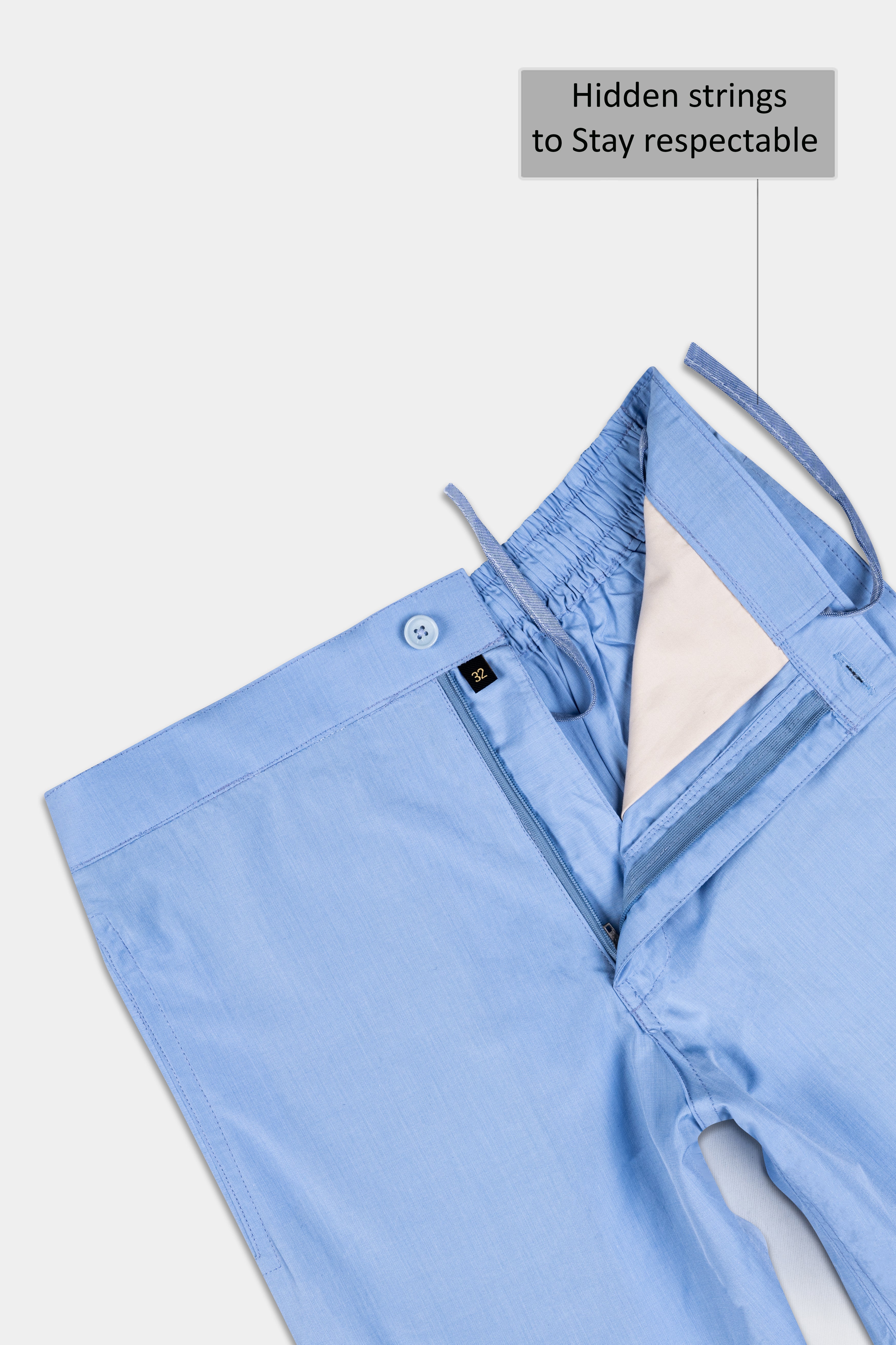 Glacier Blue Chambray Shorts SR372-28, SR372-30, SR372-32, SR372-34, SR372-36, SR372-38, SR372-40, SR372-42, SR372-44