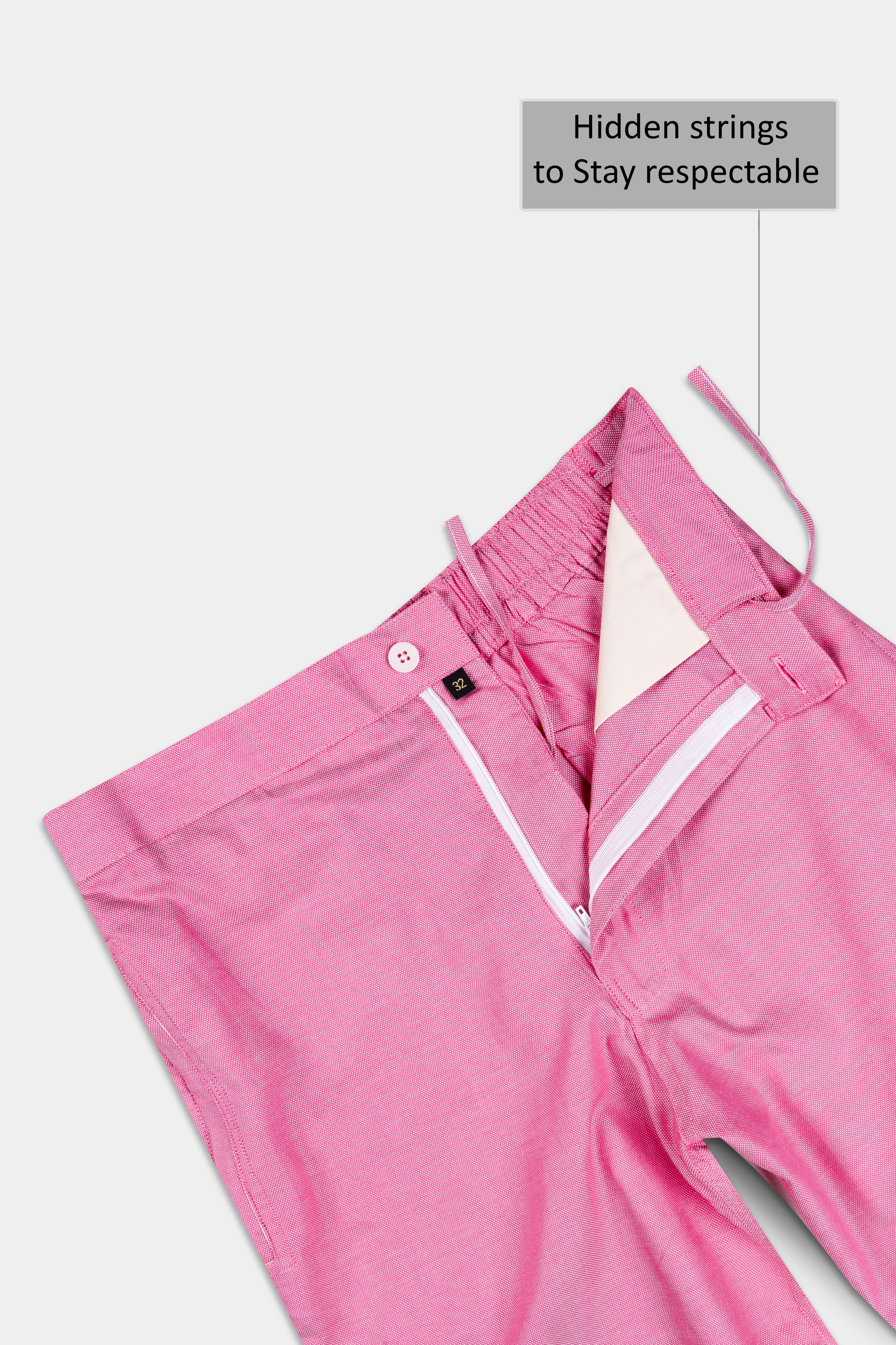 Thulian Pink Dobby Textured Giza Cotton Shorts SR378-28, SR378-30, SR378-32, SR378-34, SR378-36, SR378-38, SR378-40, SR378-42, SR378-44