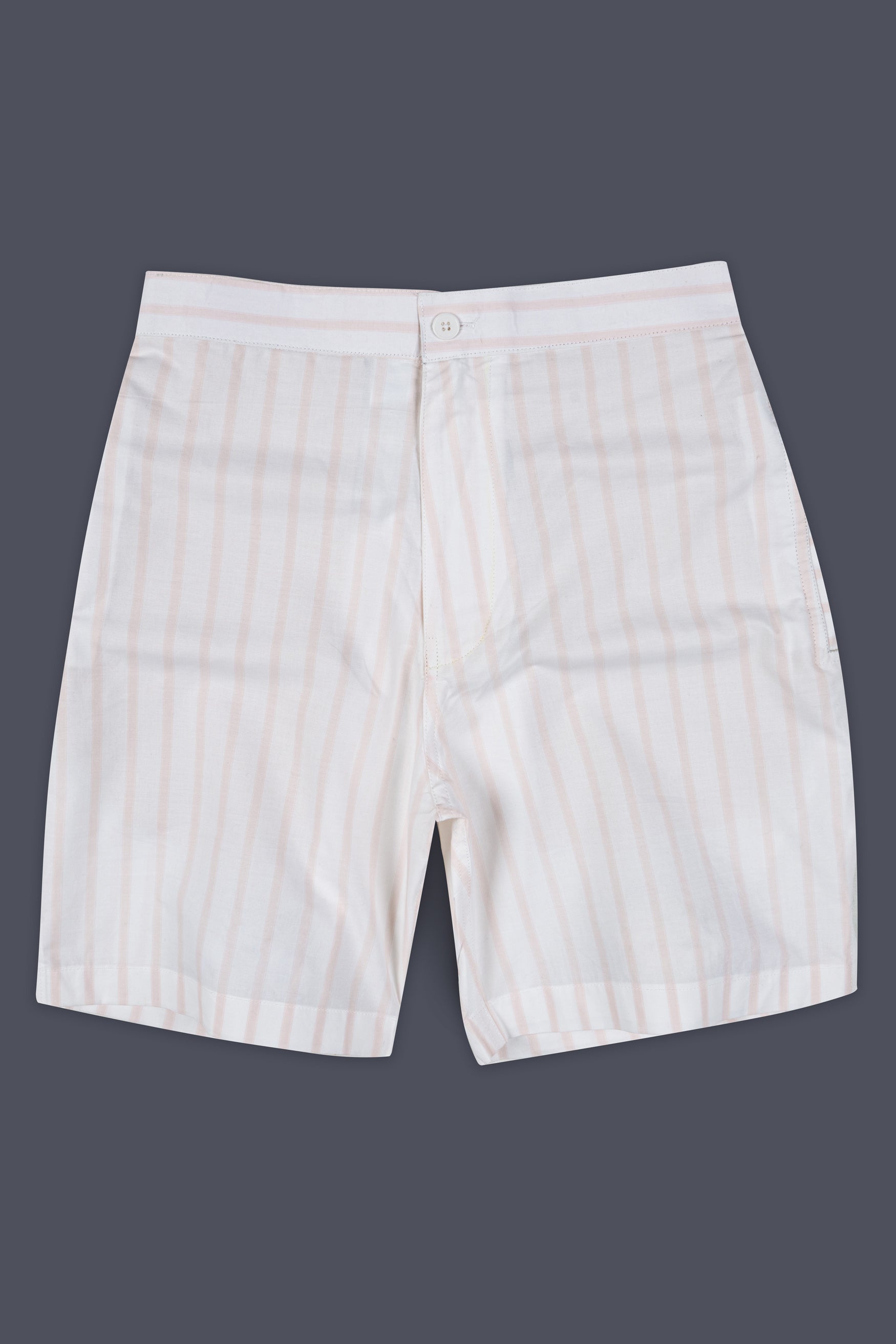 Bright White and Swirl Pink Striped Premium Cotton Shorts SR400-28, SR400-30, SR400-32, SR400-34, SR400-36, SR400-38, SR400-40, SR400-42, SR400-44