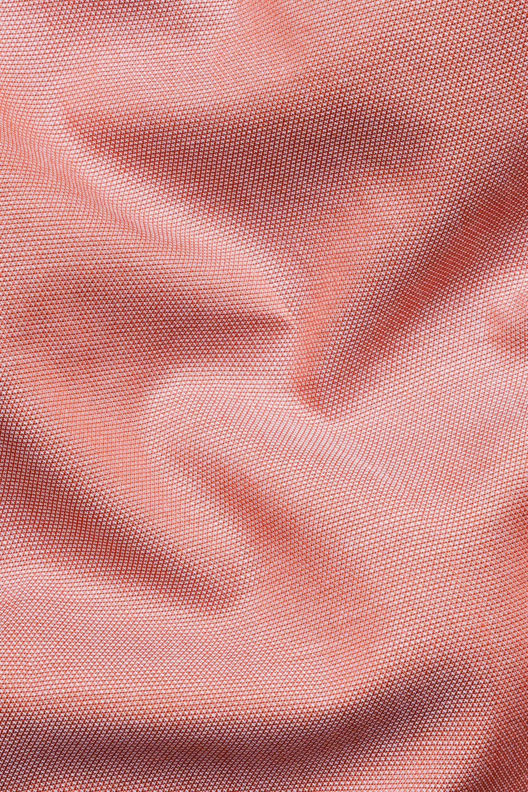 Flamingo Orange Dobby Textured Giza Cotton Shorts