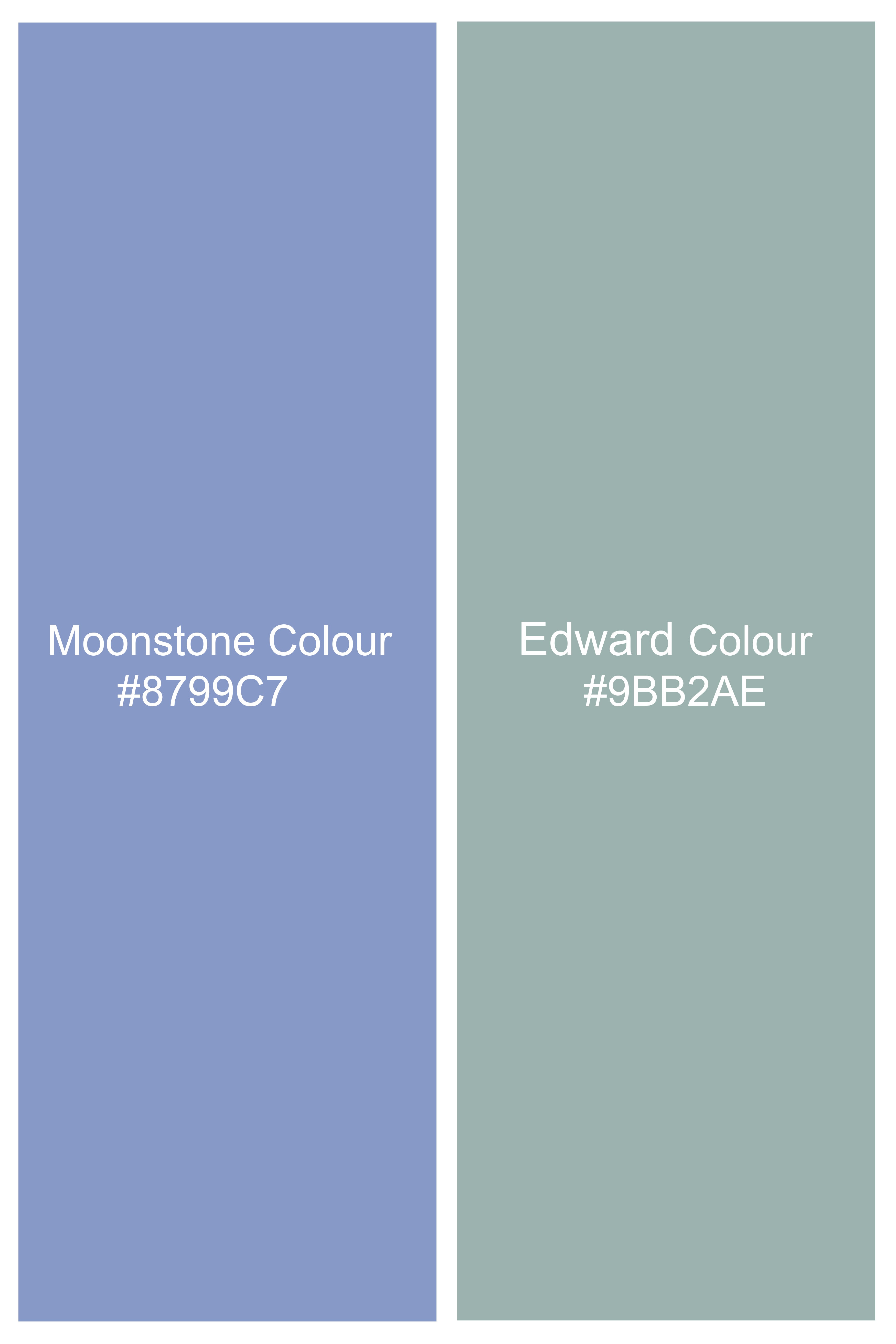 Moonstone Blue And Edward Green Floral Printed Subtle Sheen Super Soft Premium Cotton Shorts