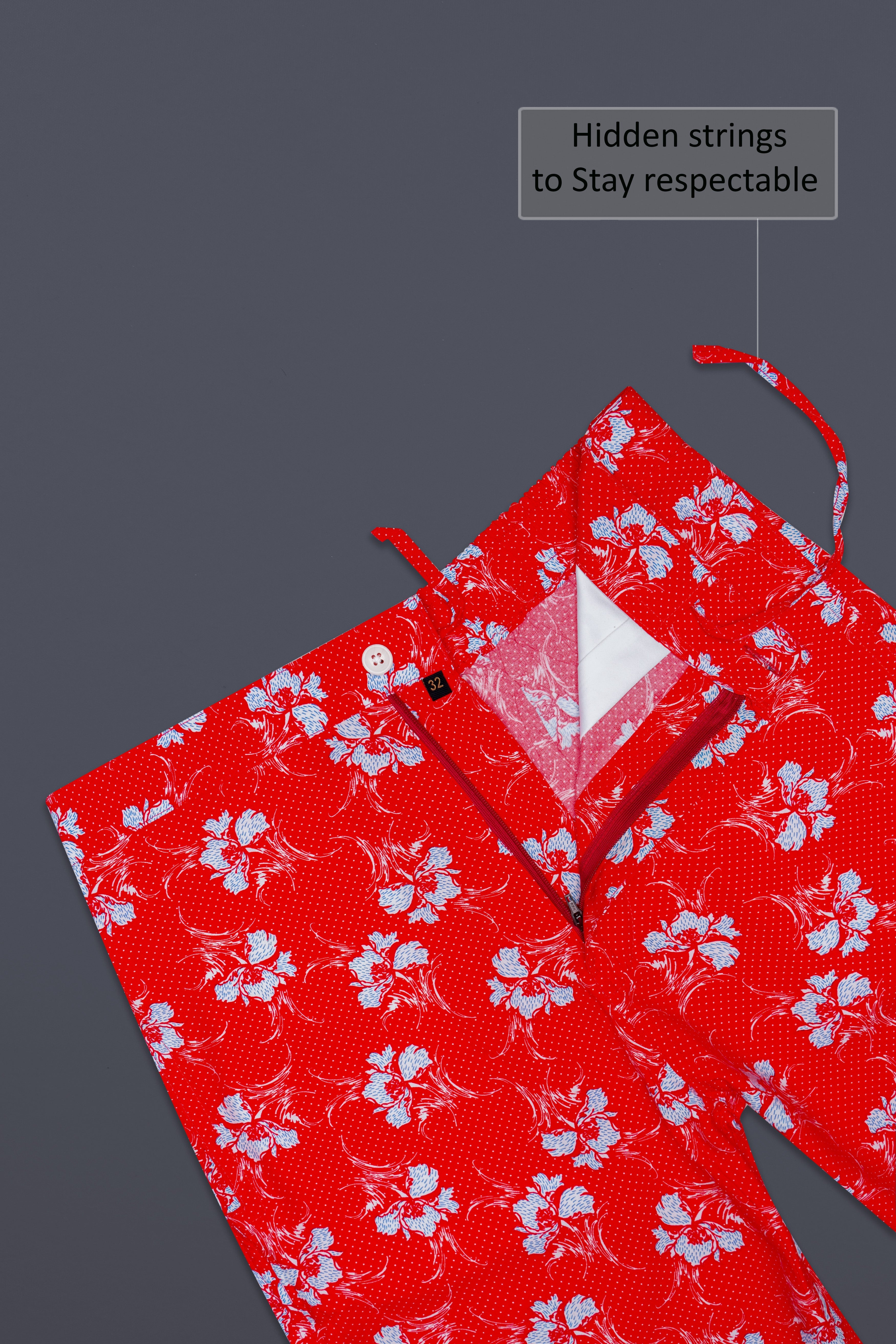 Scarzen-Ferrari Red Printed Premium Cotton Shorts