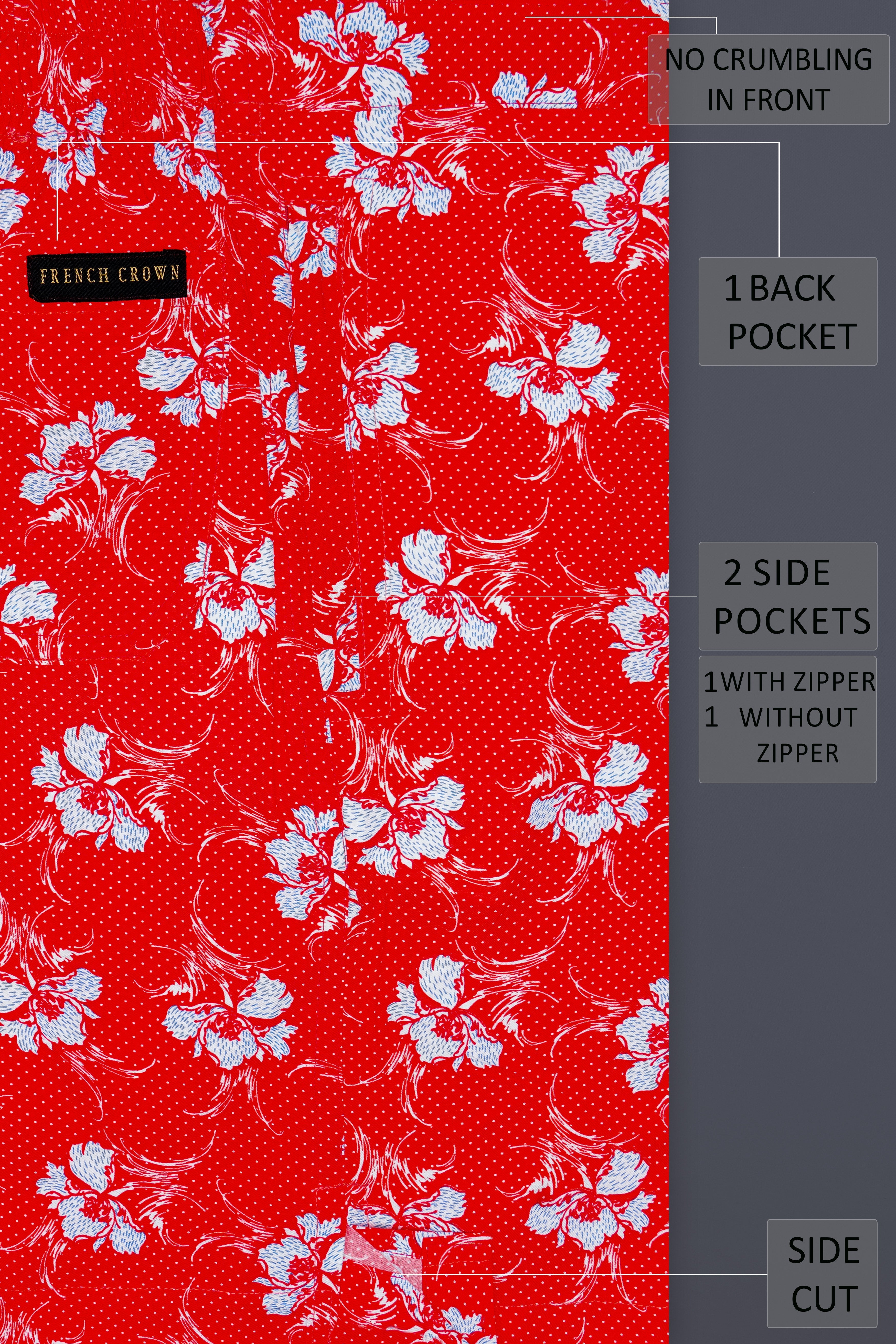 Scarzen-Ferrari Red Printed Premium Cotton Shorts