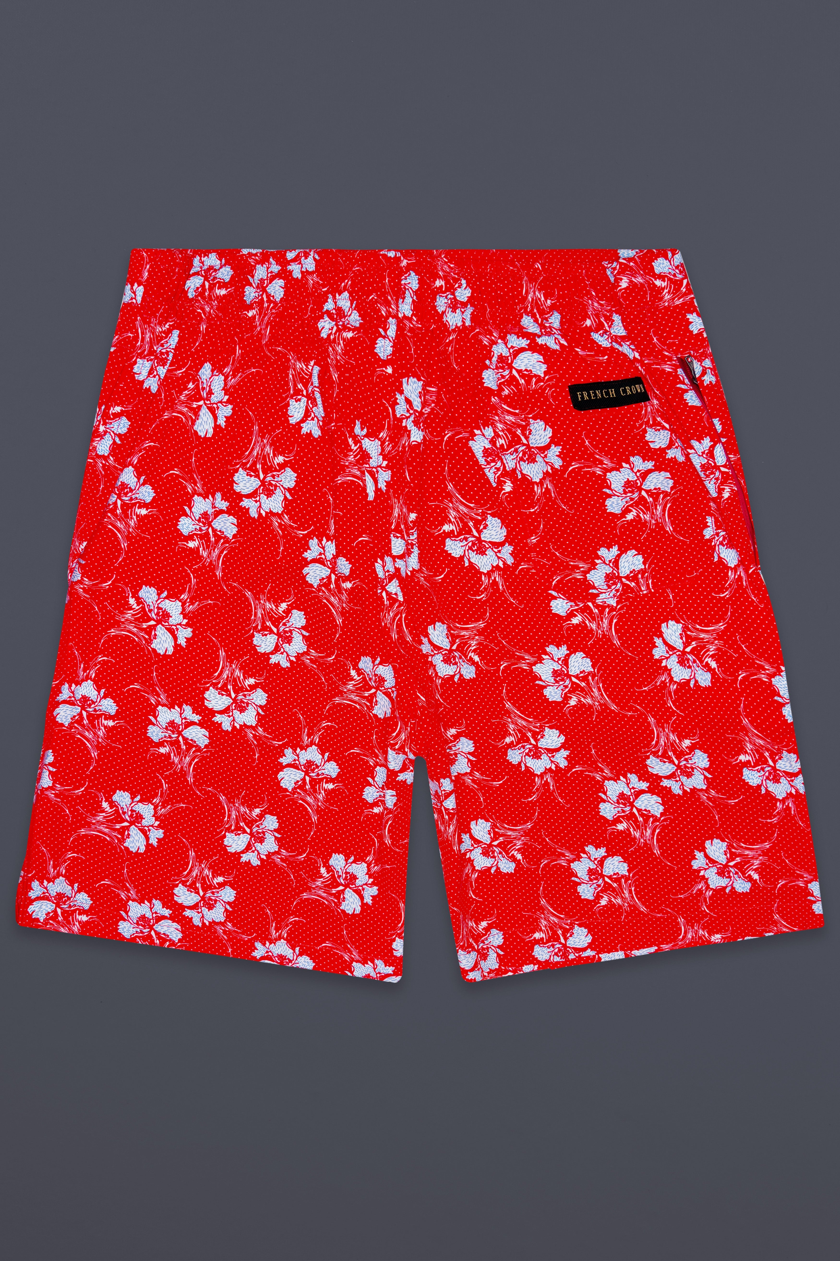 Scarzen-Ferrari Red Printed Premium Cotton Shorts