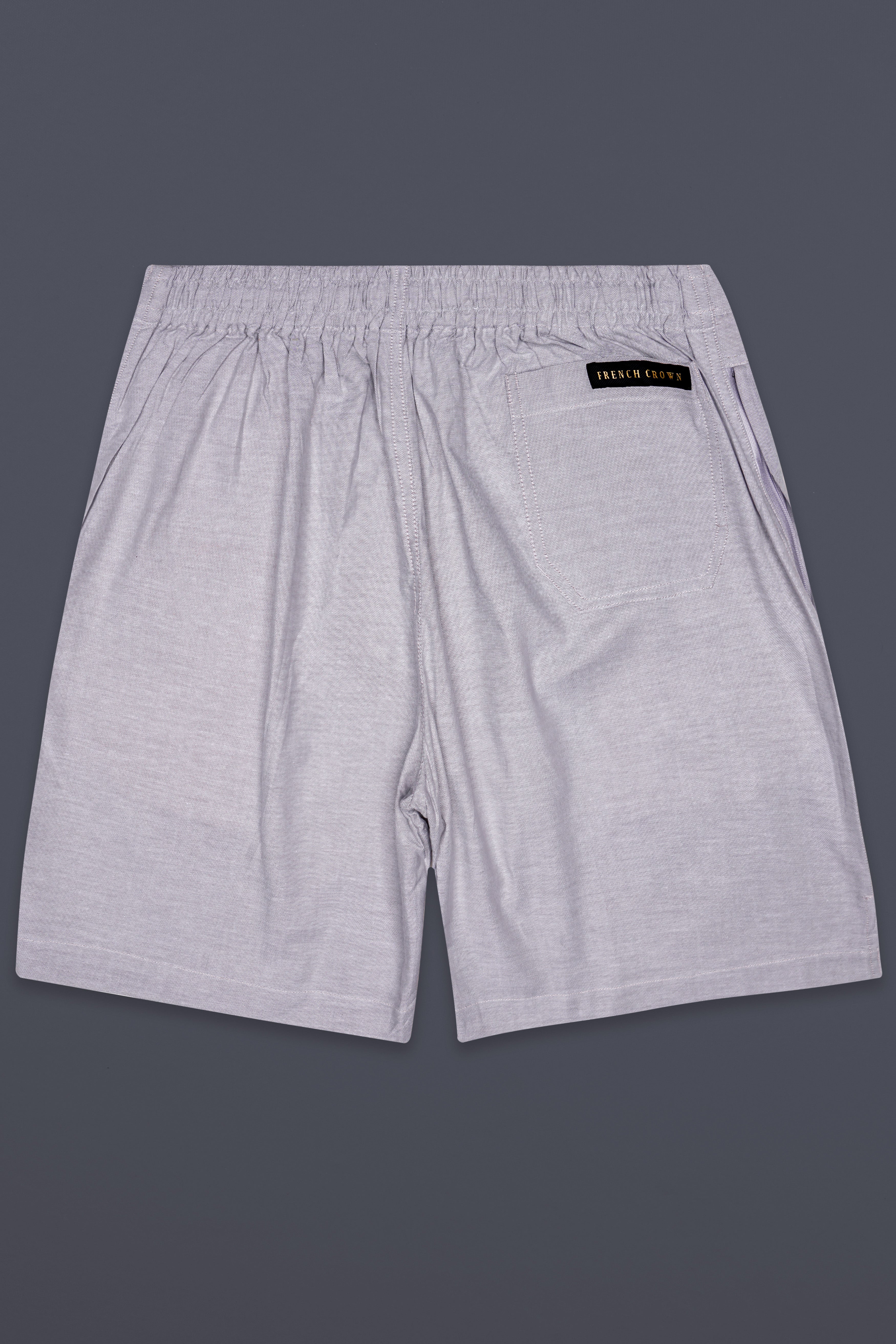 Shafton-London Hue Gray Solid Oxford Premium Cotton Shorts