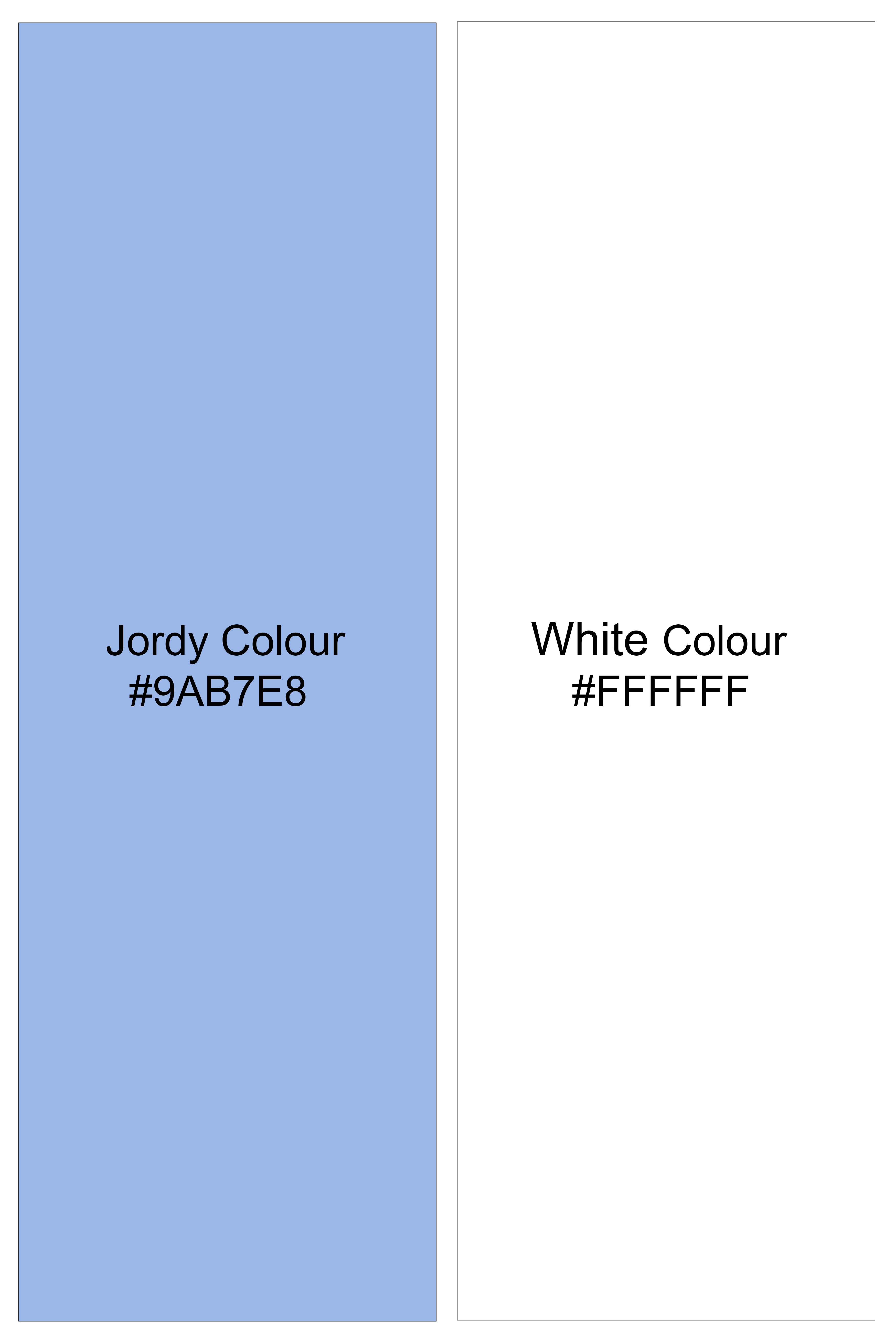 Frescot-Jordy Blue And Bright White Striped Oxford Premium Cotton Shorts