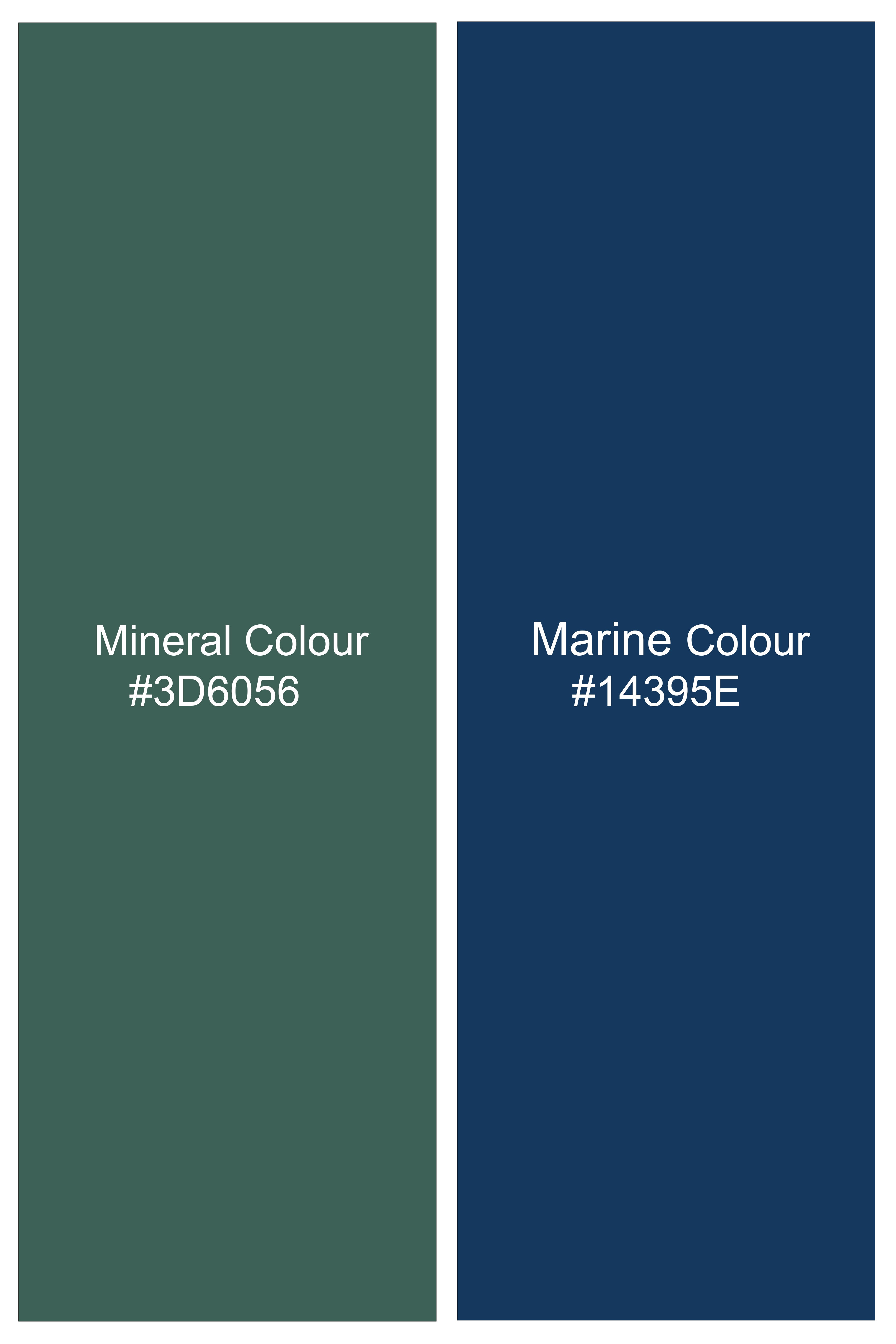 Plaimel-Mineral Green And Marine Blue Plaid Premium Cotton Shorts