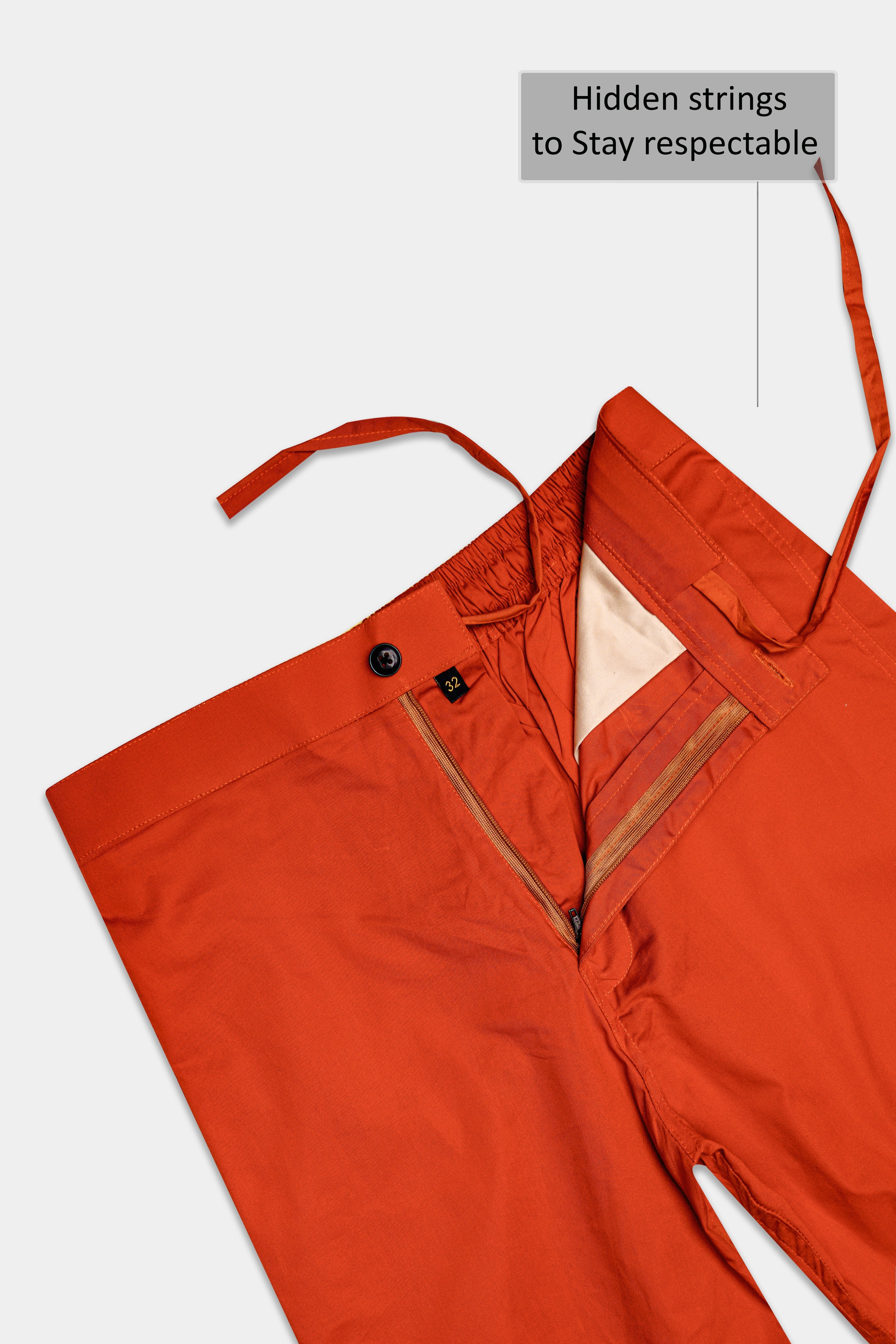 Carmelo-Jasper Orange Solid Premium Cotton Shorts