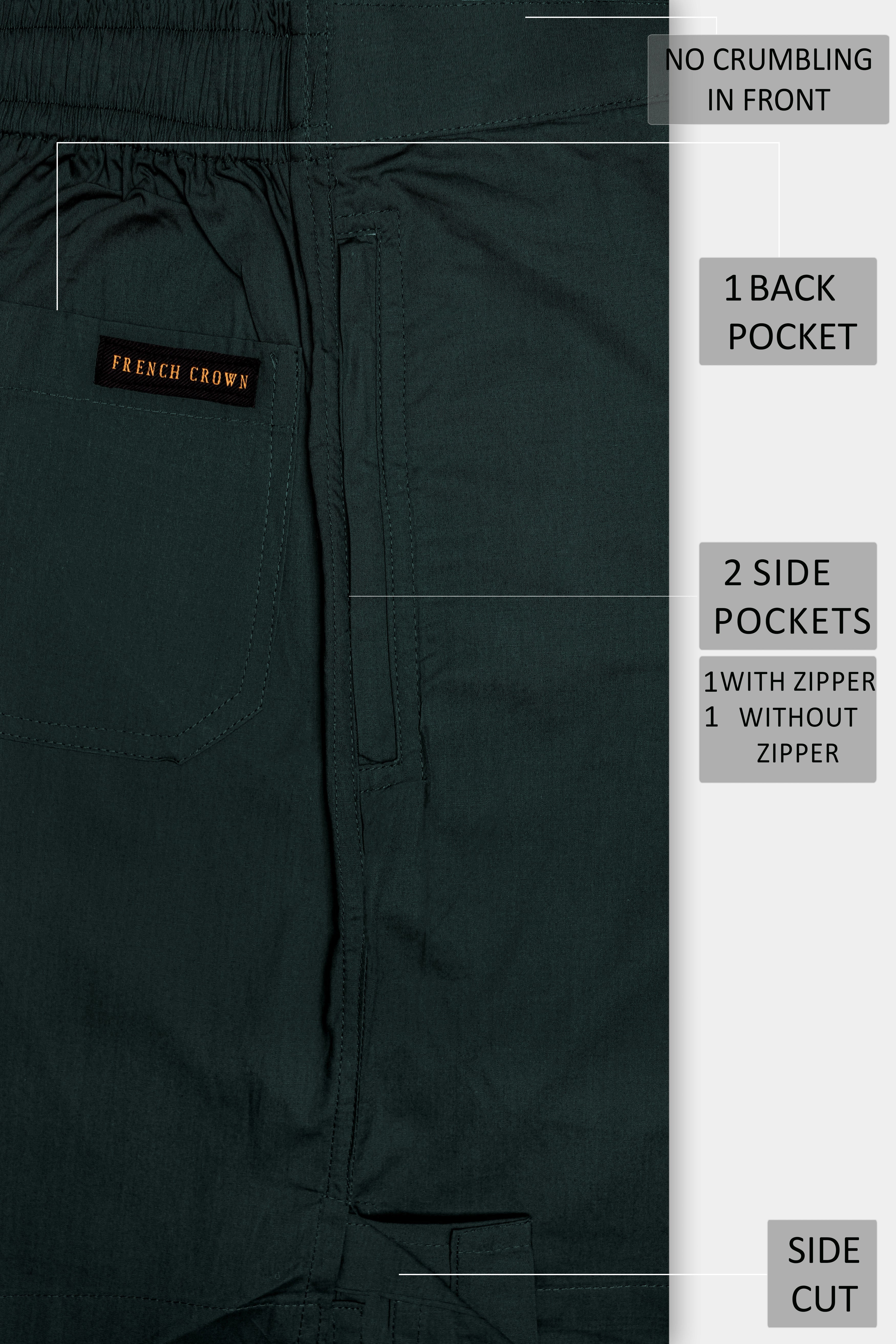 Lirien-Celtic Green Solid Premium Cotton Shorts