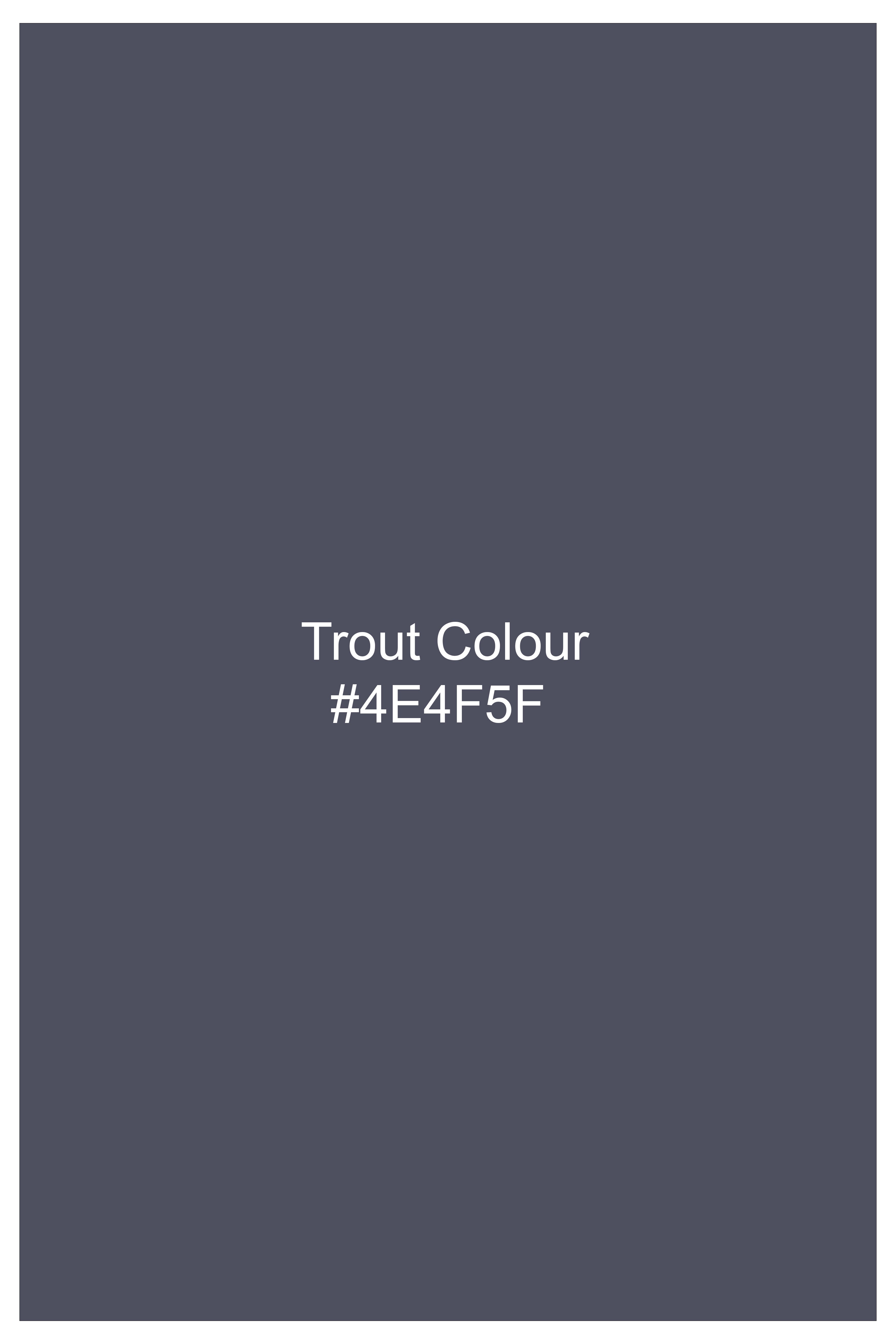Flint-Trout Gray Printed Premium Cotton Denim Shorts
