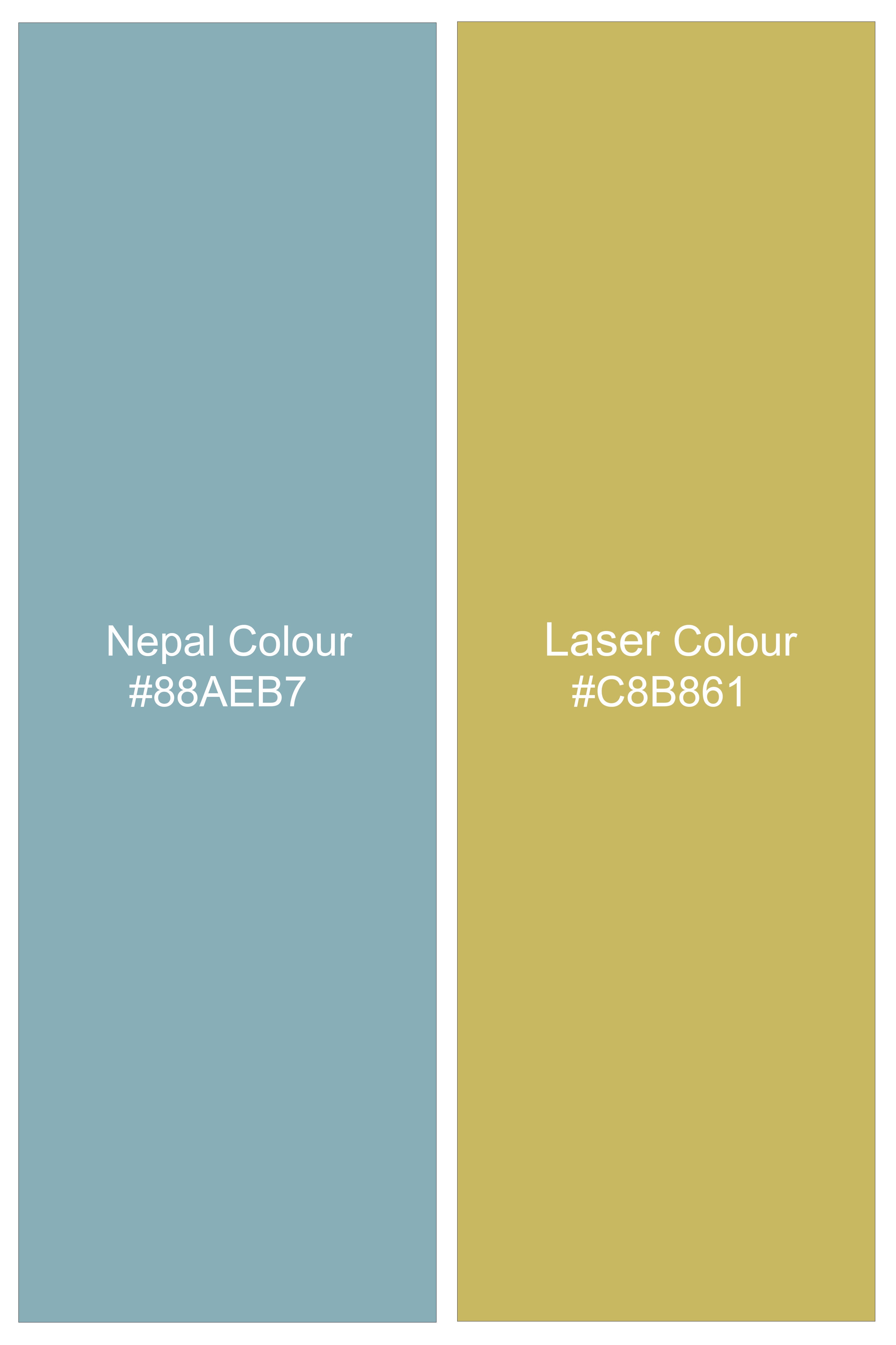 Flicker-Nepal Blue And Laser Yellow Multicolour Striped Super Soft Premium Cotton Shorts