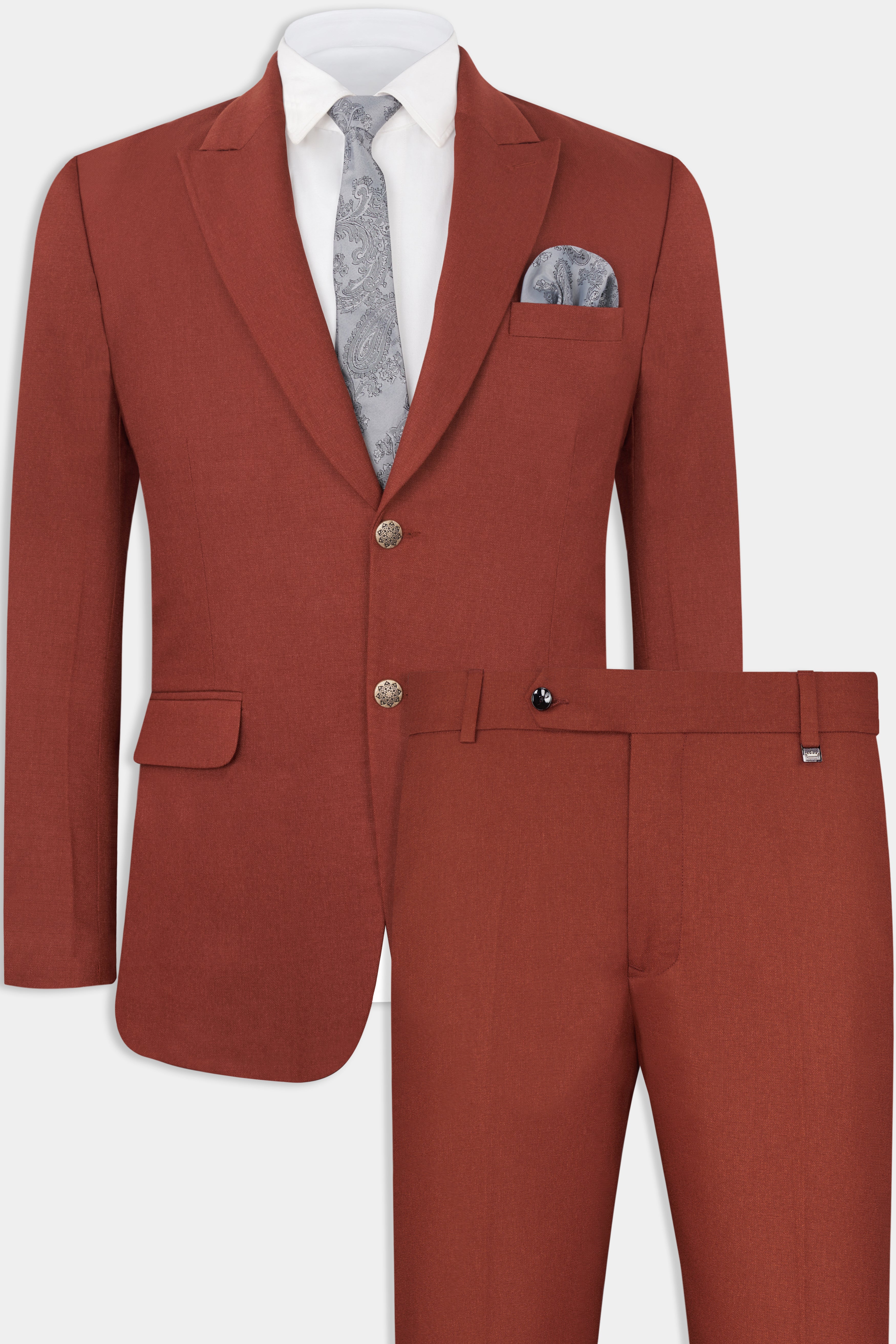 Nutmeg Red Tweed Single Breasted Suit