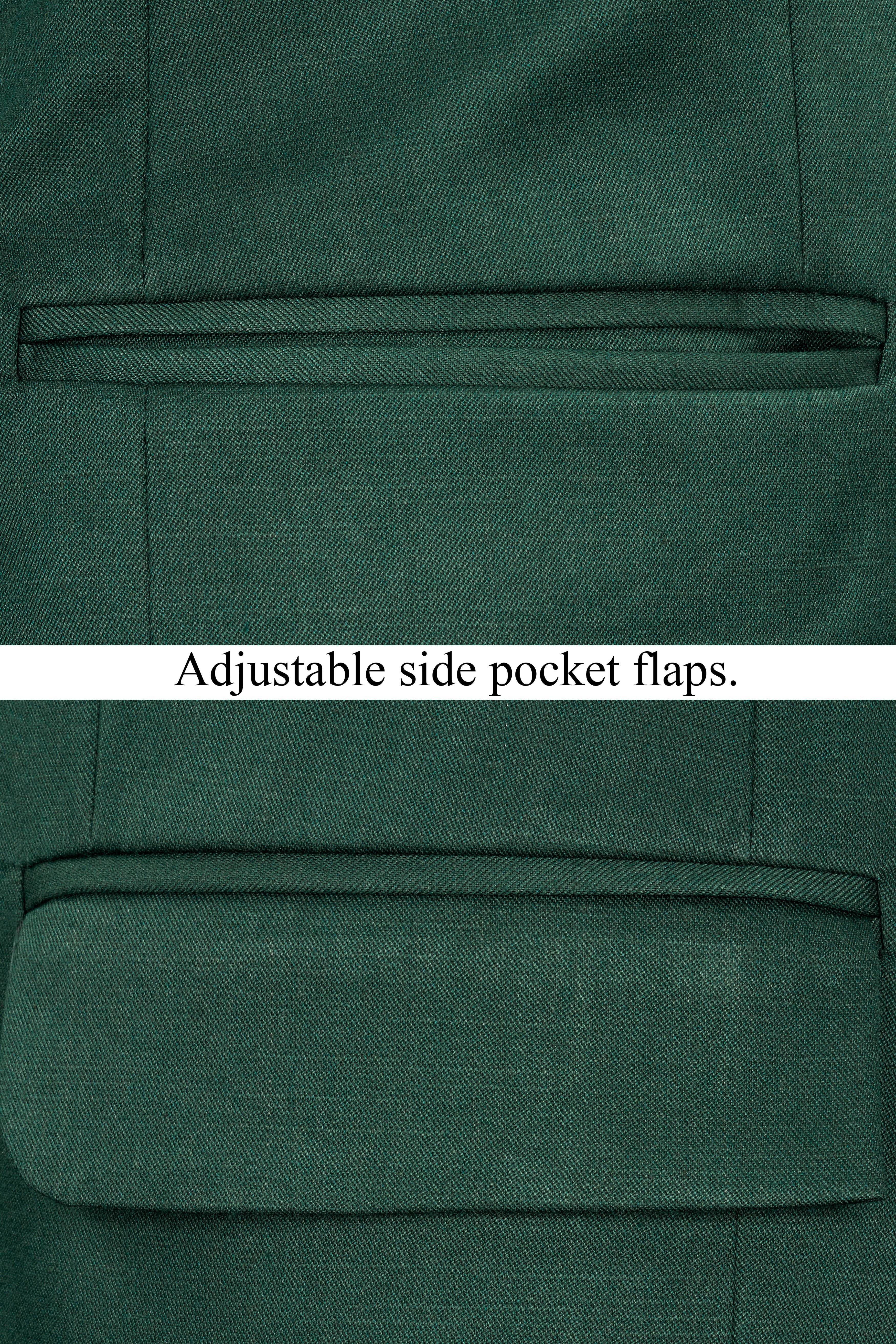 Everglade Green Wool Rich Single Breasted Stretchable traveler Suit
