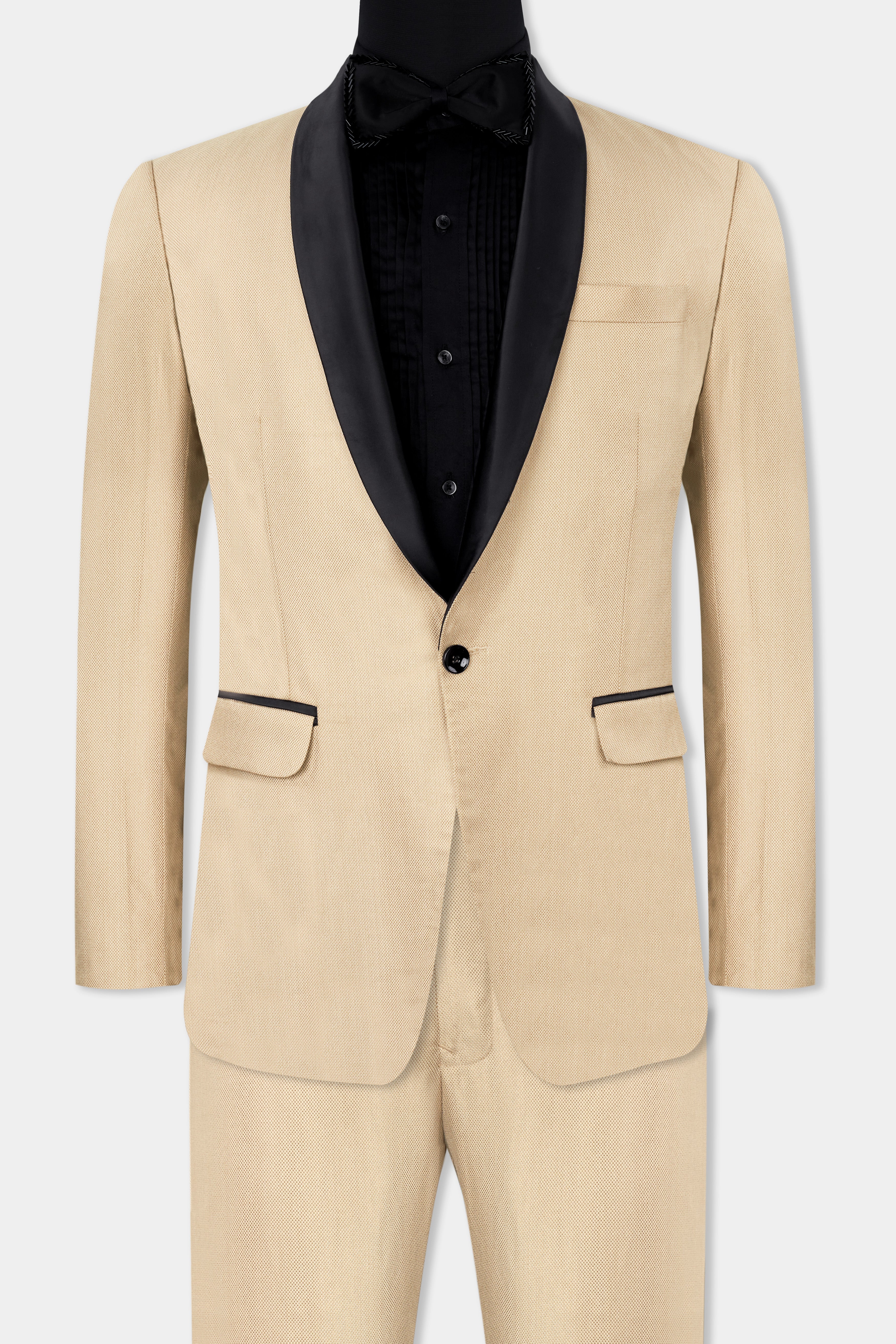 Thistle Brown Dobby Textured Tuxedo Suit